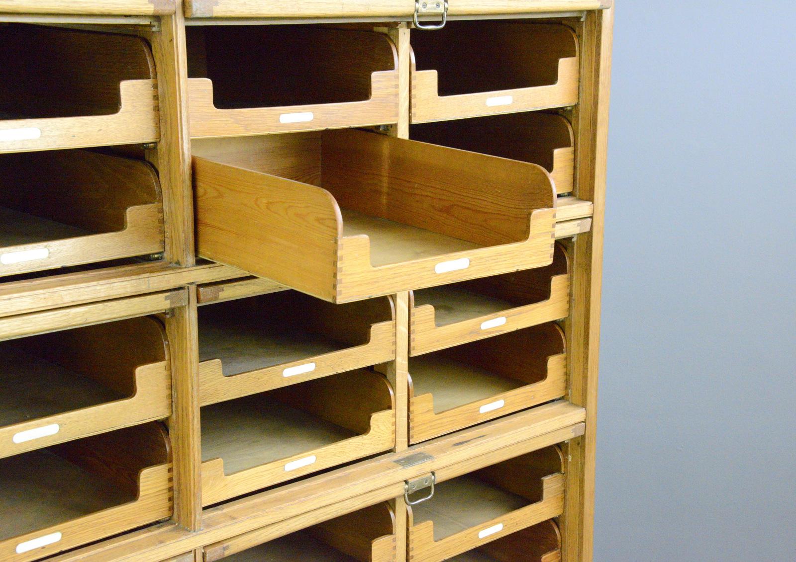 English Oak Haberdashery Cabinet, circa 1920s 7