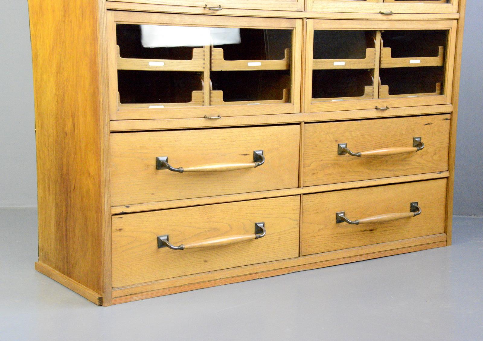 English Oak Haberdashery Cabinet, circa 1920s In Good Condition In Gloucester, GB