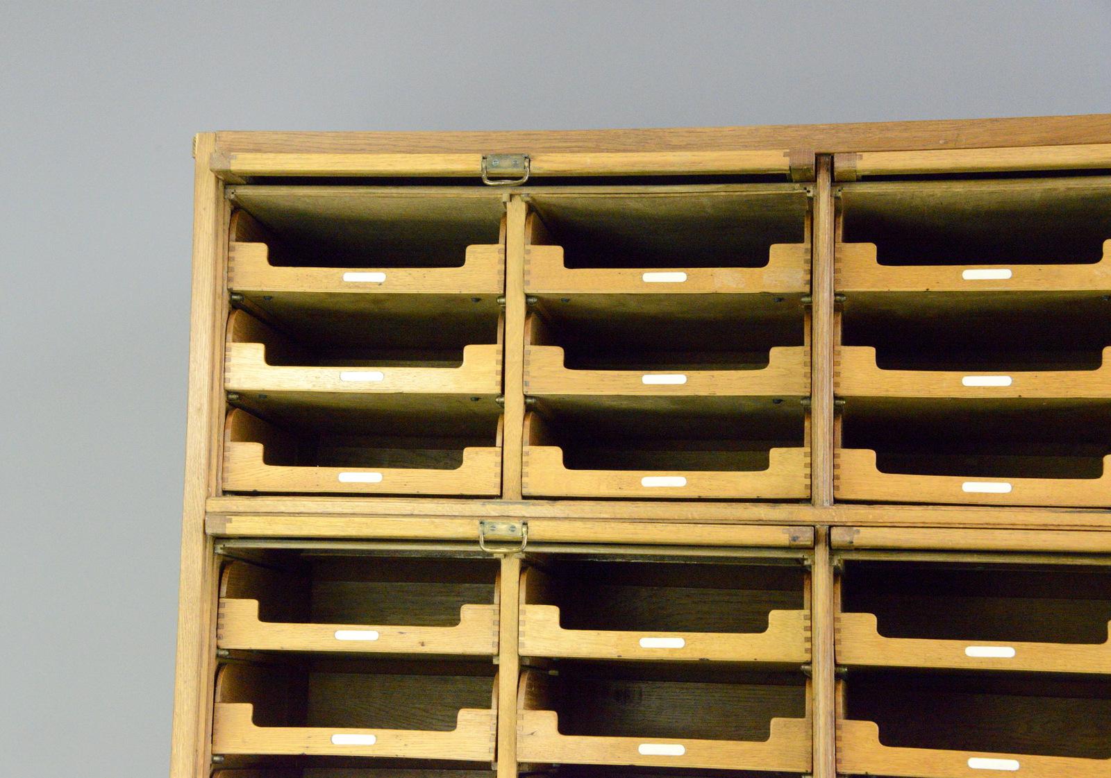 Early 20th Century English Oak Haberdashery Cabinet, circa 1920s