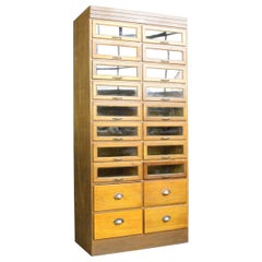 English Oak Haberdashery Cabinet, Circa 1930s