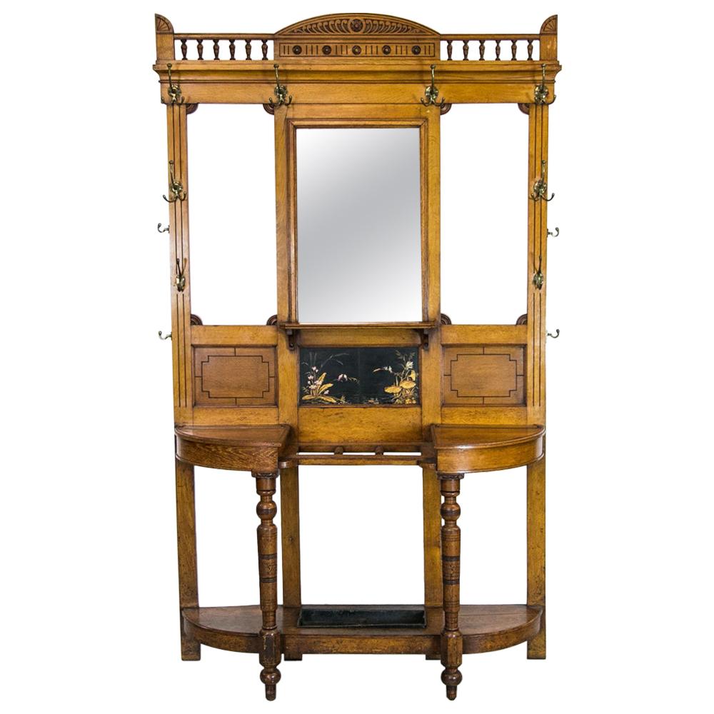 English Oak Hall Stand For Sale at 1stDibs