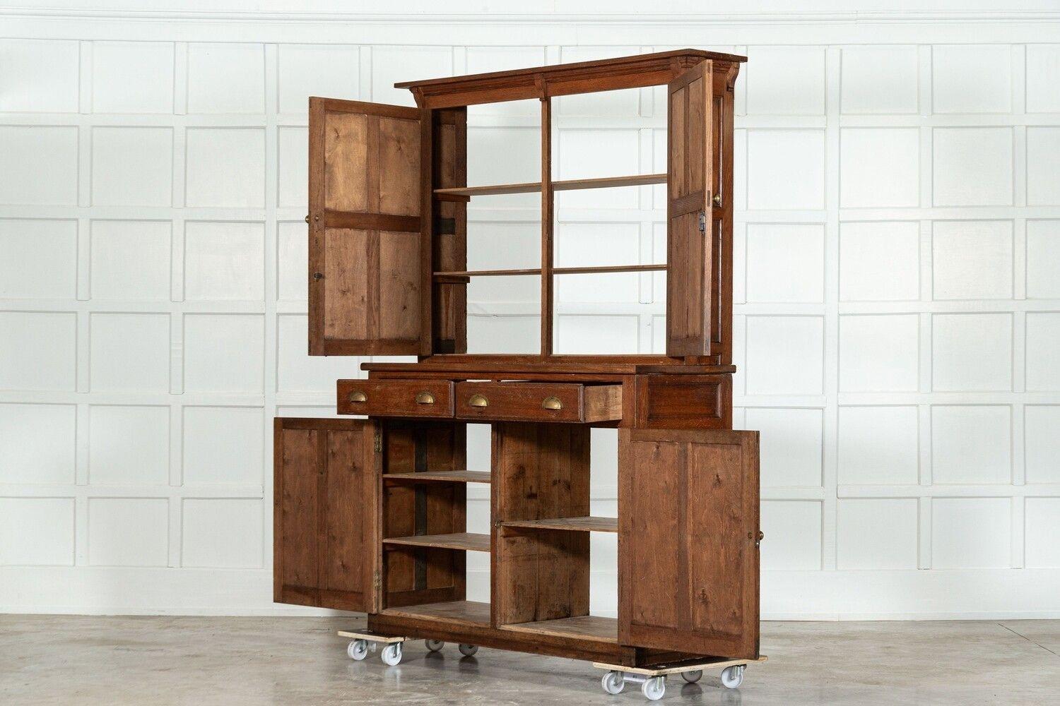 20th Century English Oak Housekeepers Cabinet For Sale