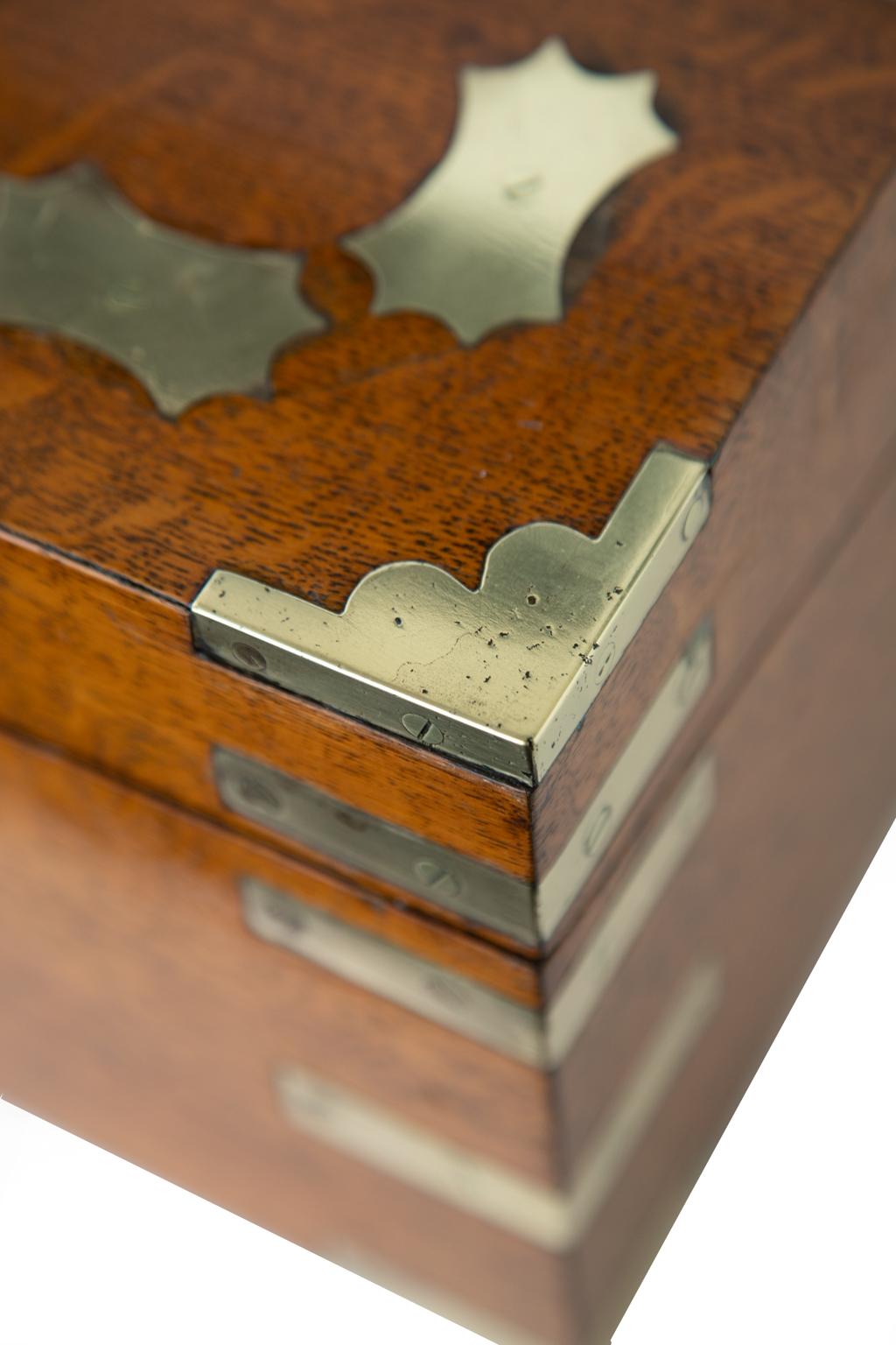 English Oak Inlaid Writing Box For Sale 4