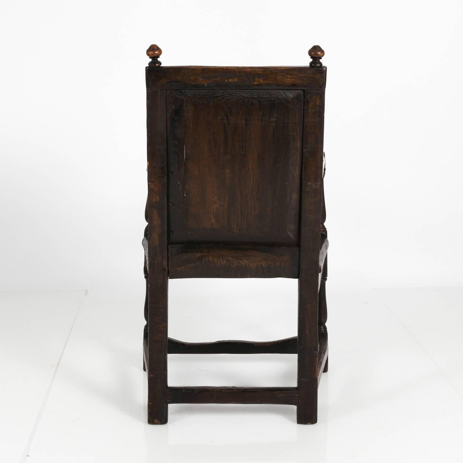 English Oak Jacobean Style Armchair 3