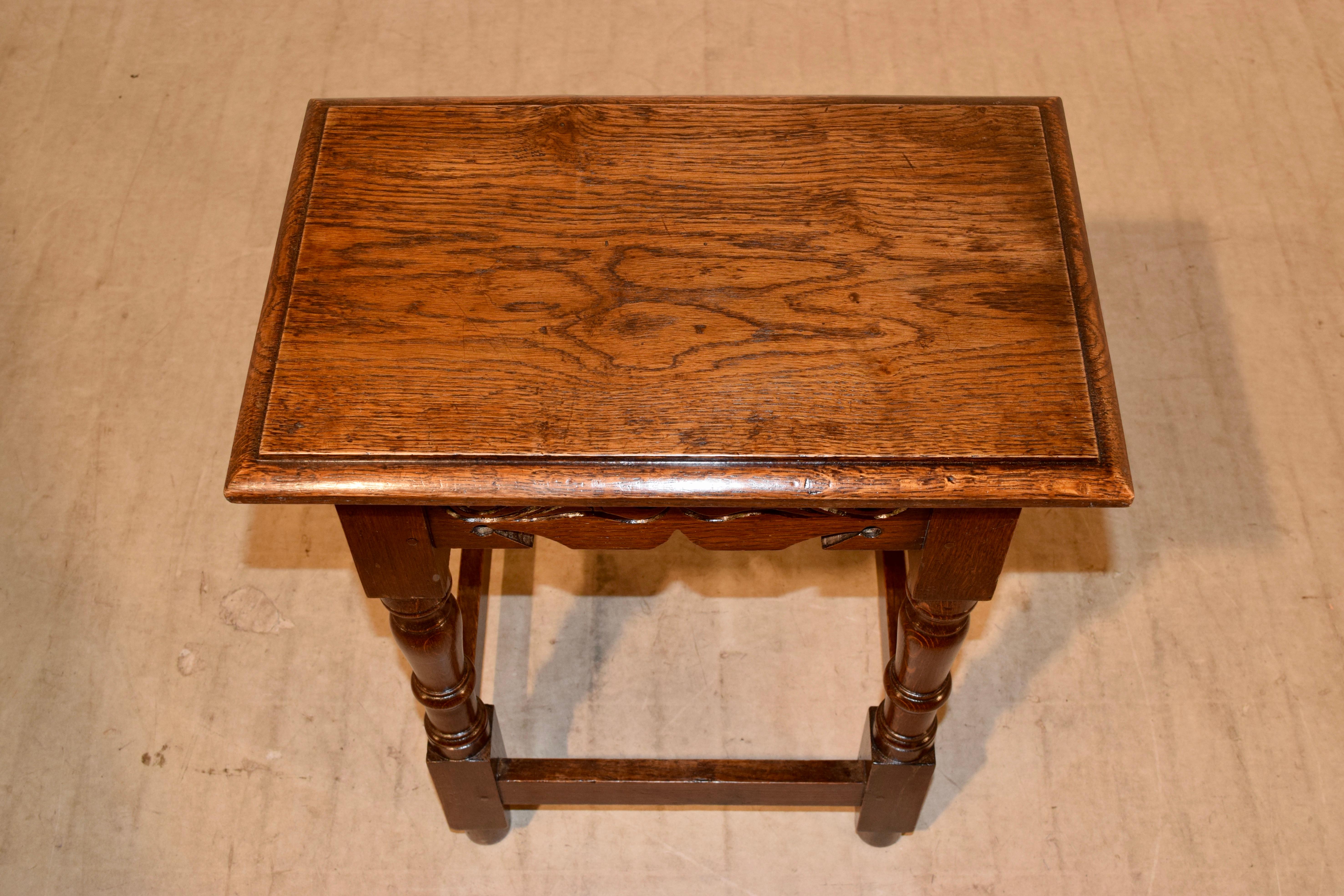 Early 20th Century English Oak Joint Stool, circa 1920 For Sale
