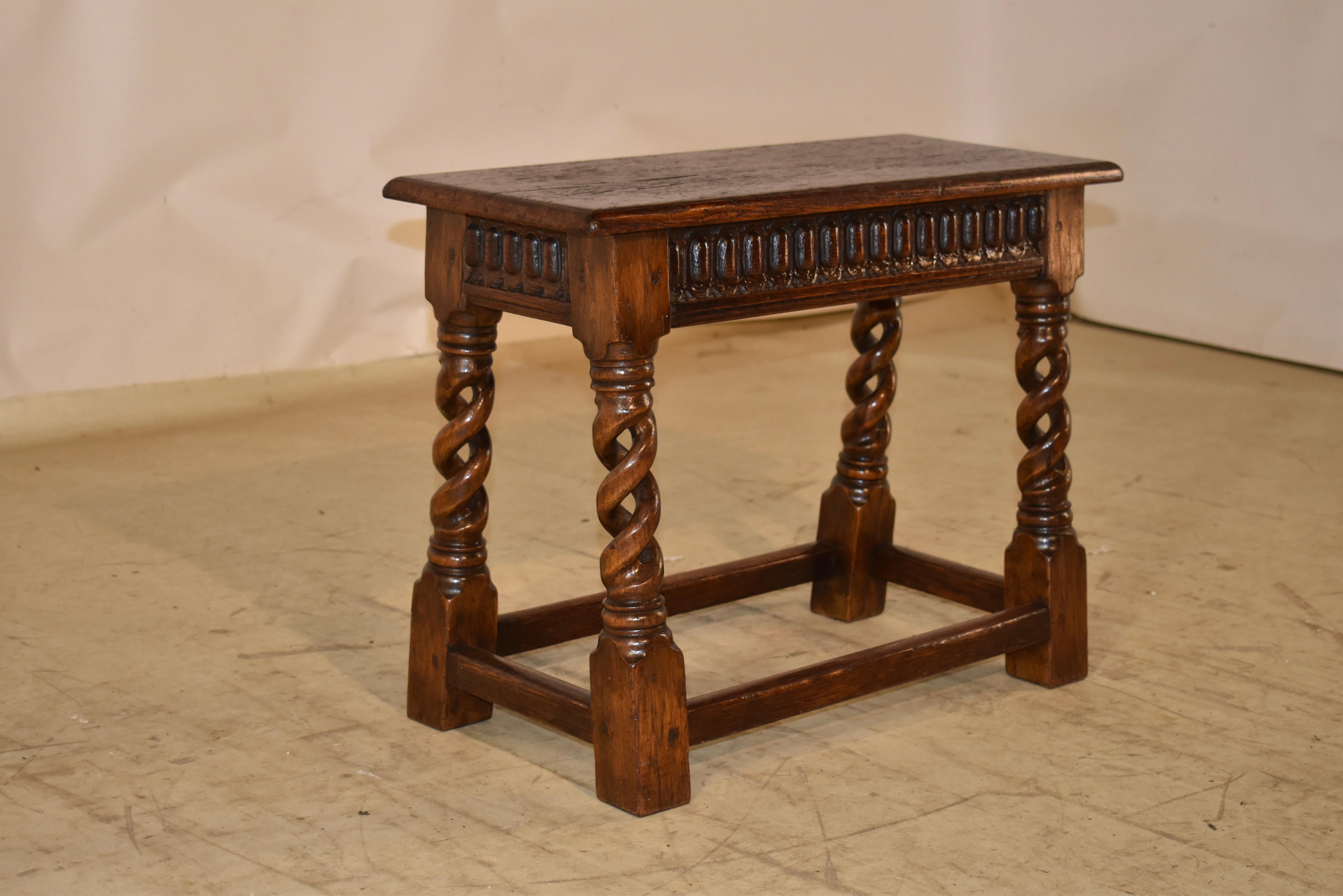 Englischer Eichenholzhocker, CIRCA 1900 (Edwardian) im Angebot