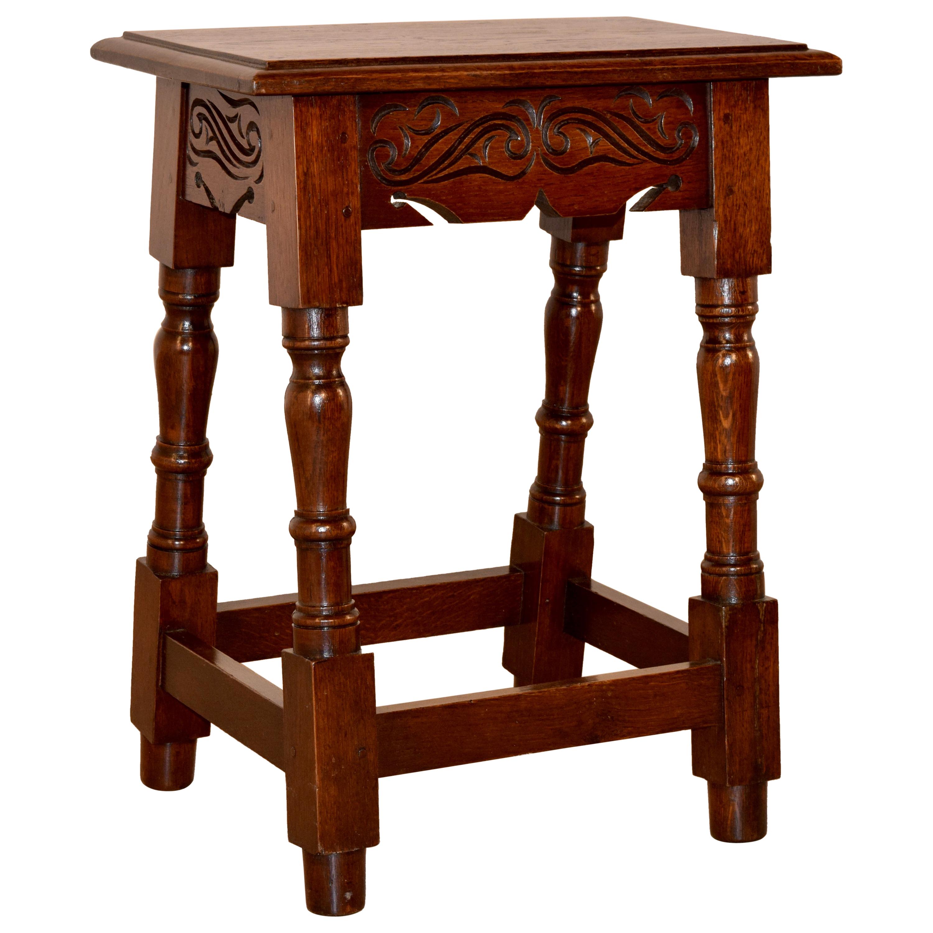 English Oak Joint Stool, circa 1920 For Sale