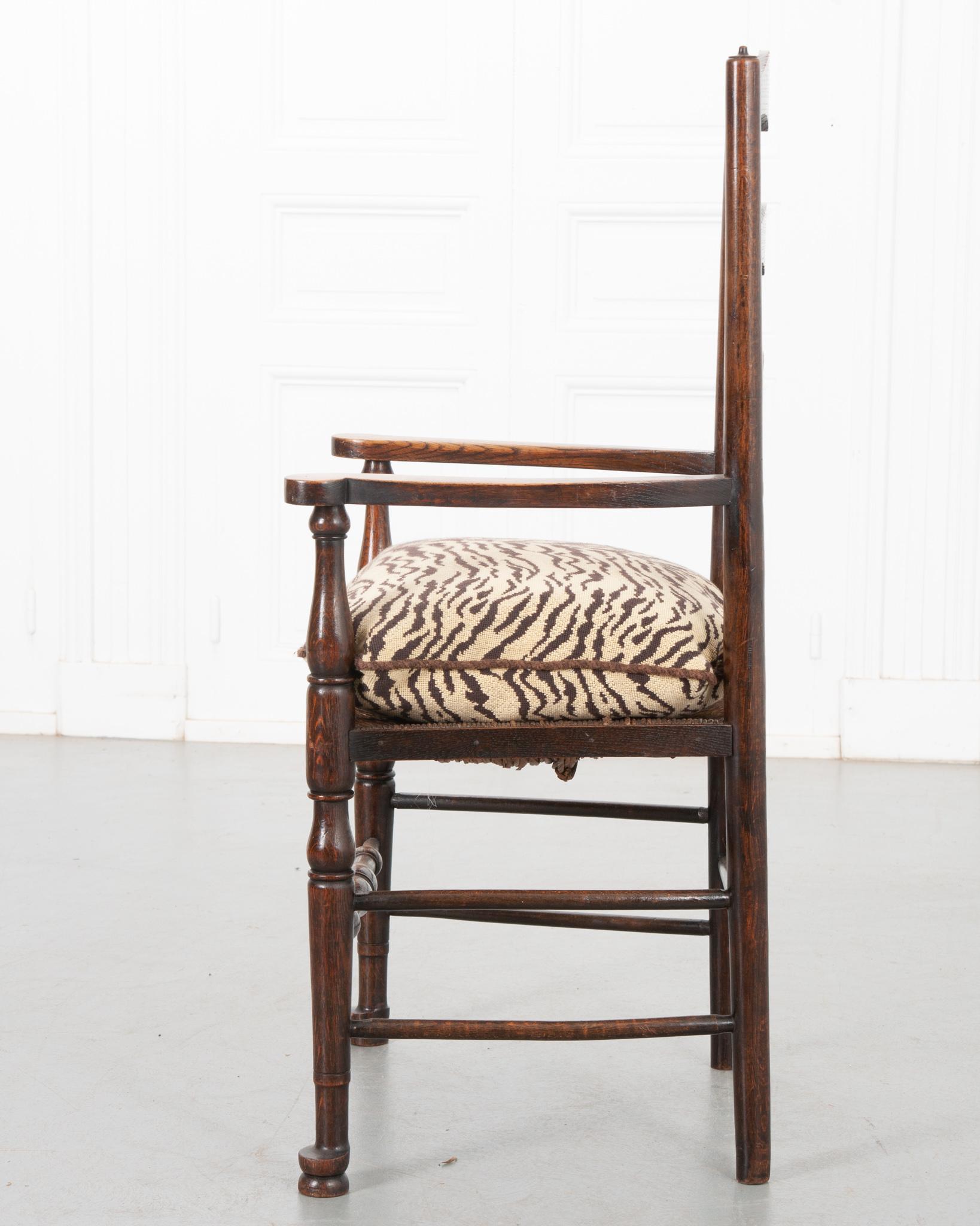 English Oak Ladder Back Armchair 1