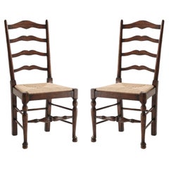 English Oak Ladderback Side Chairs