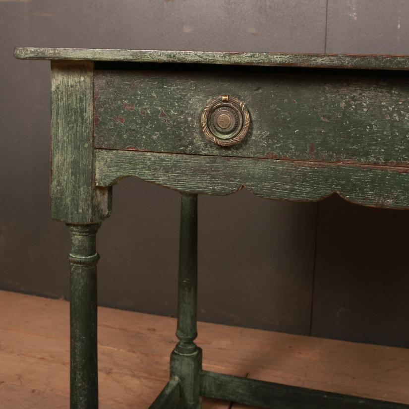 Hand-Painted English Oak Lamp Table