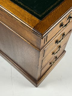 English Oak Leather Inlaid Desk ca. 1900