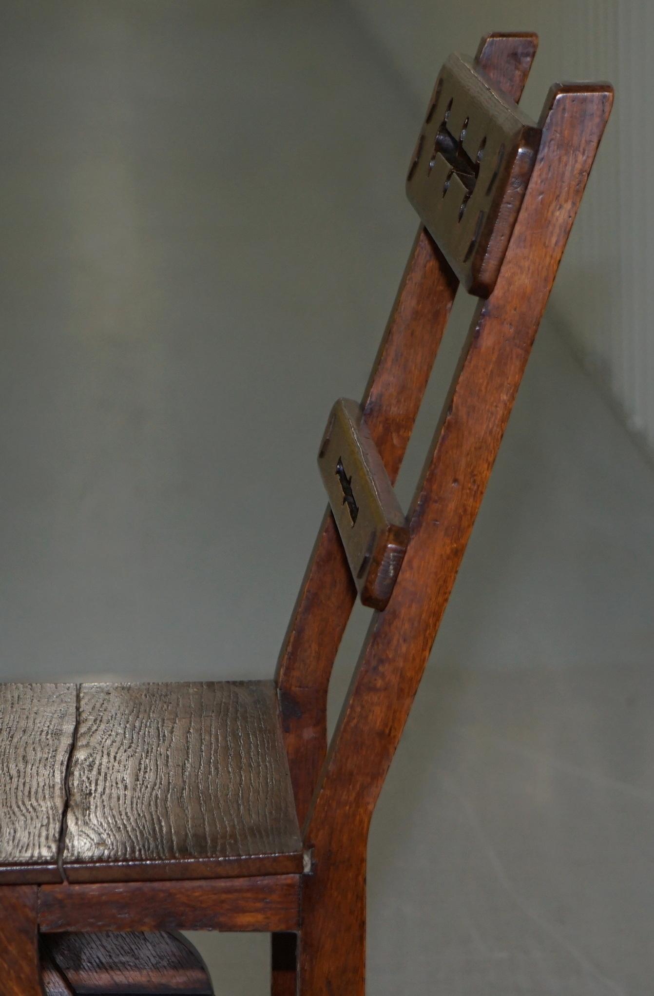 English Oak Library Chair Metamorphic Steps circa 1890 Arts & Crafts Handmade 7