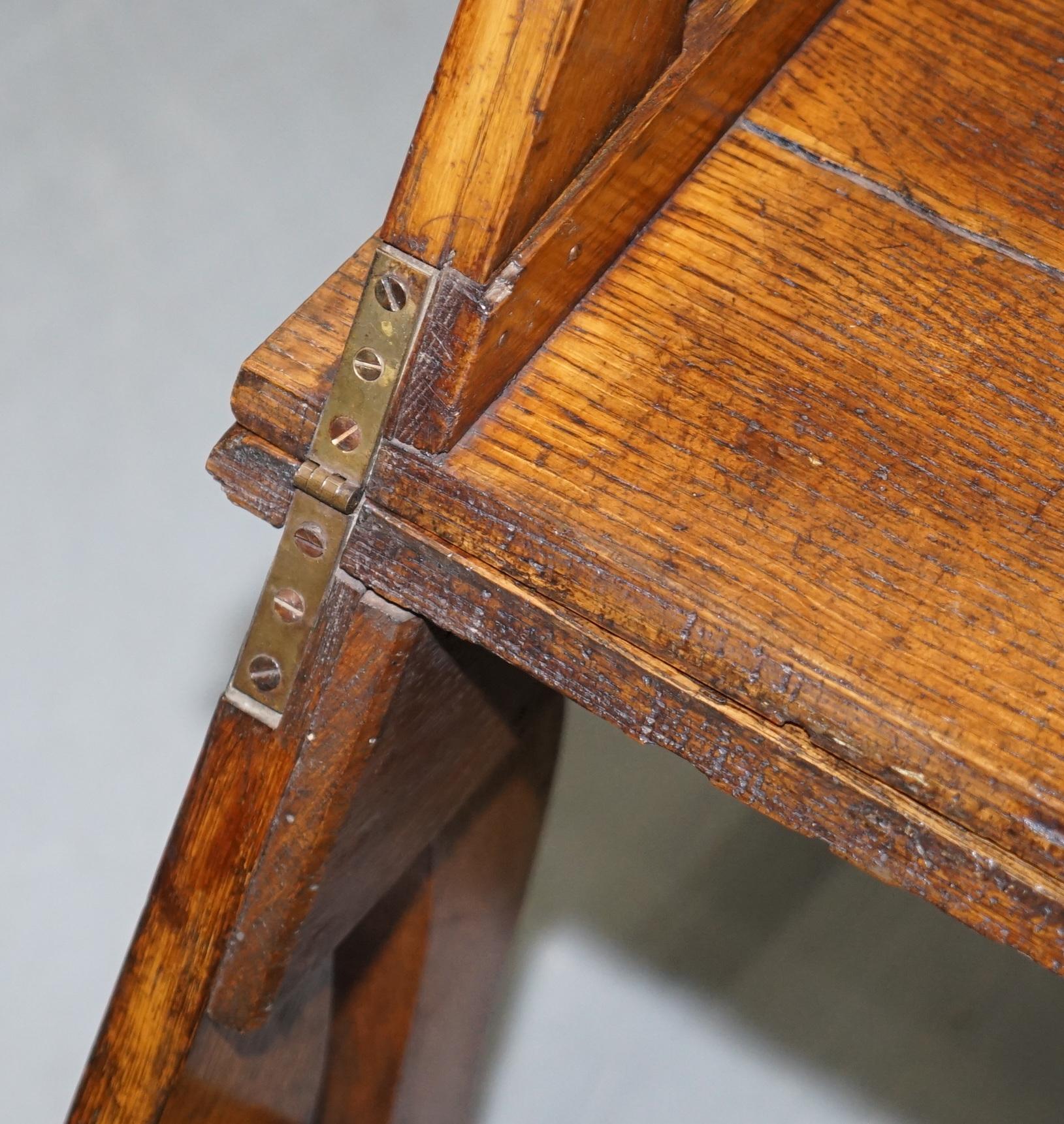 English Oak Library Chair Metamorphic Steps circa 1890 Arts & Crafts Handmade 11