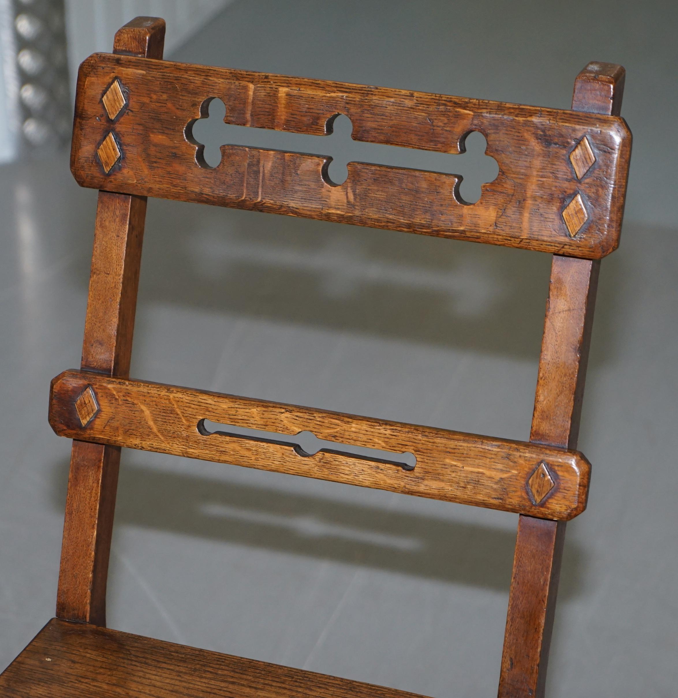 Hand-Crafted English Oak Library Chair Metamorphic Steps circa 1890 Arts & Crafts Handmade