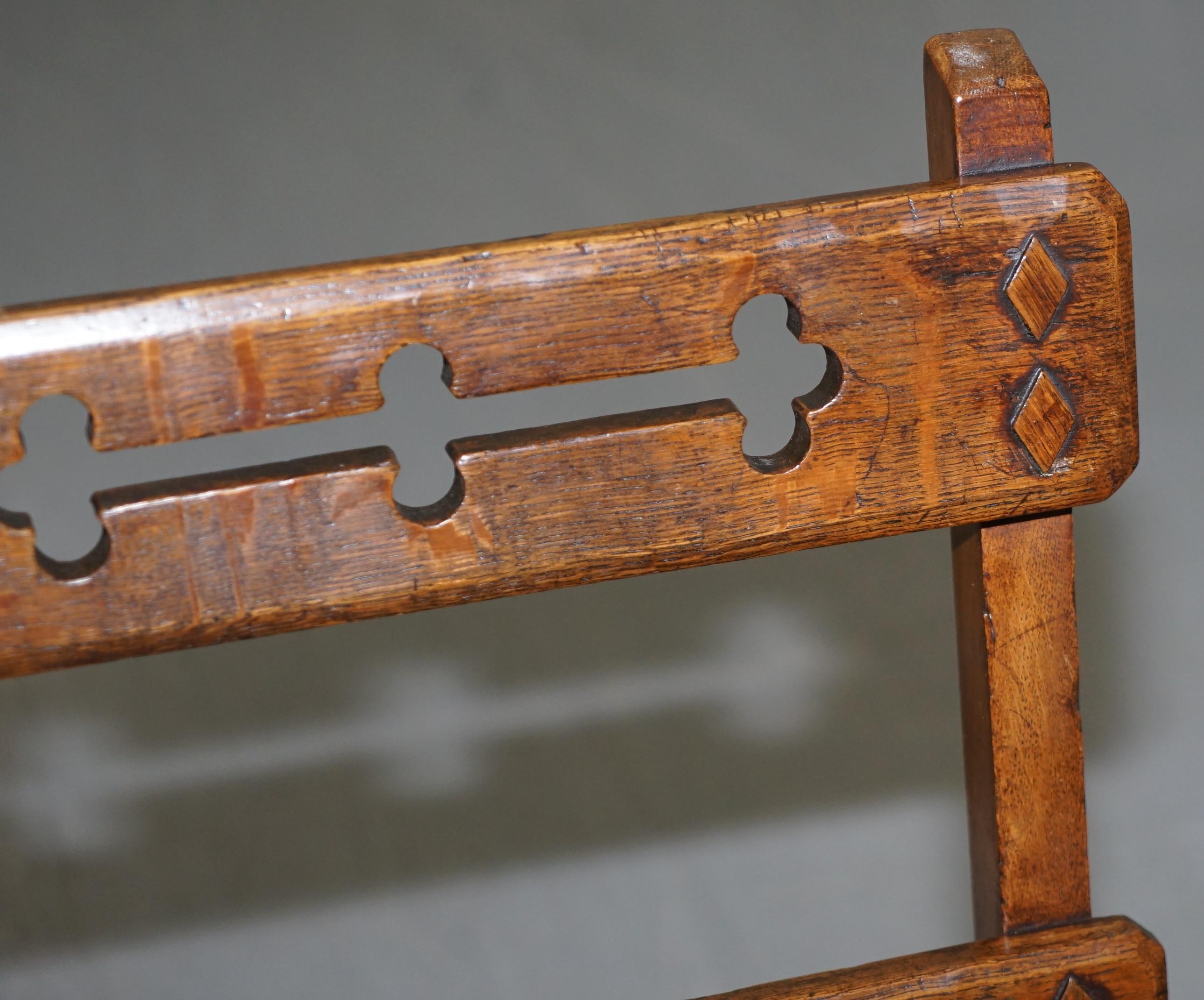 Late 19th Century English Oak Library Chair Metamorphic Steps circa 1890 Arts & Crafts Handmade