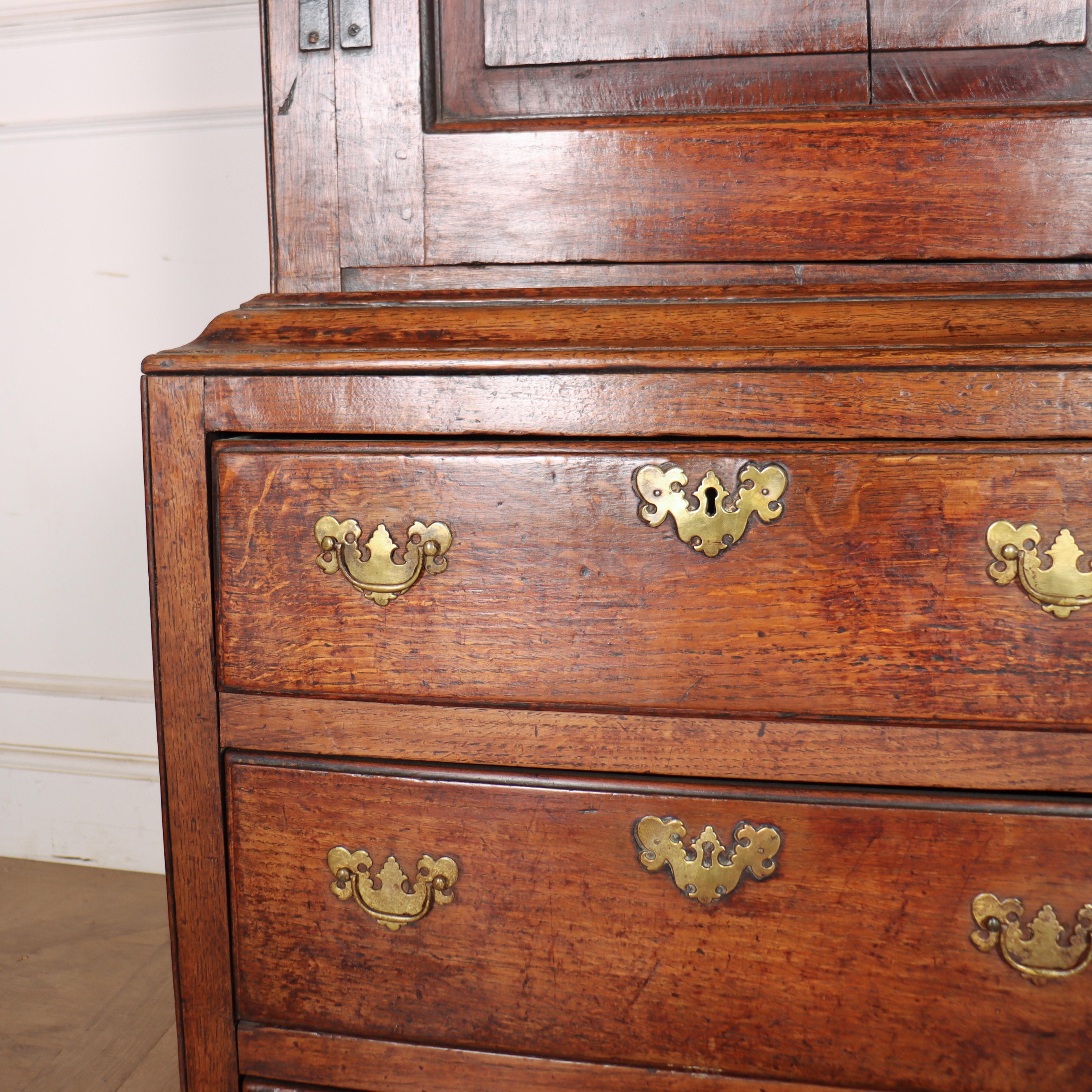 18th Century and Earlier English Oak Linen Press For Sale