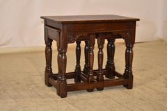 English Oak Nest of Three Tables, Circa 1900