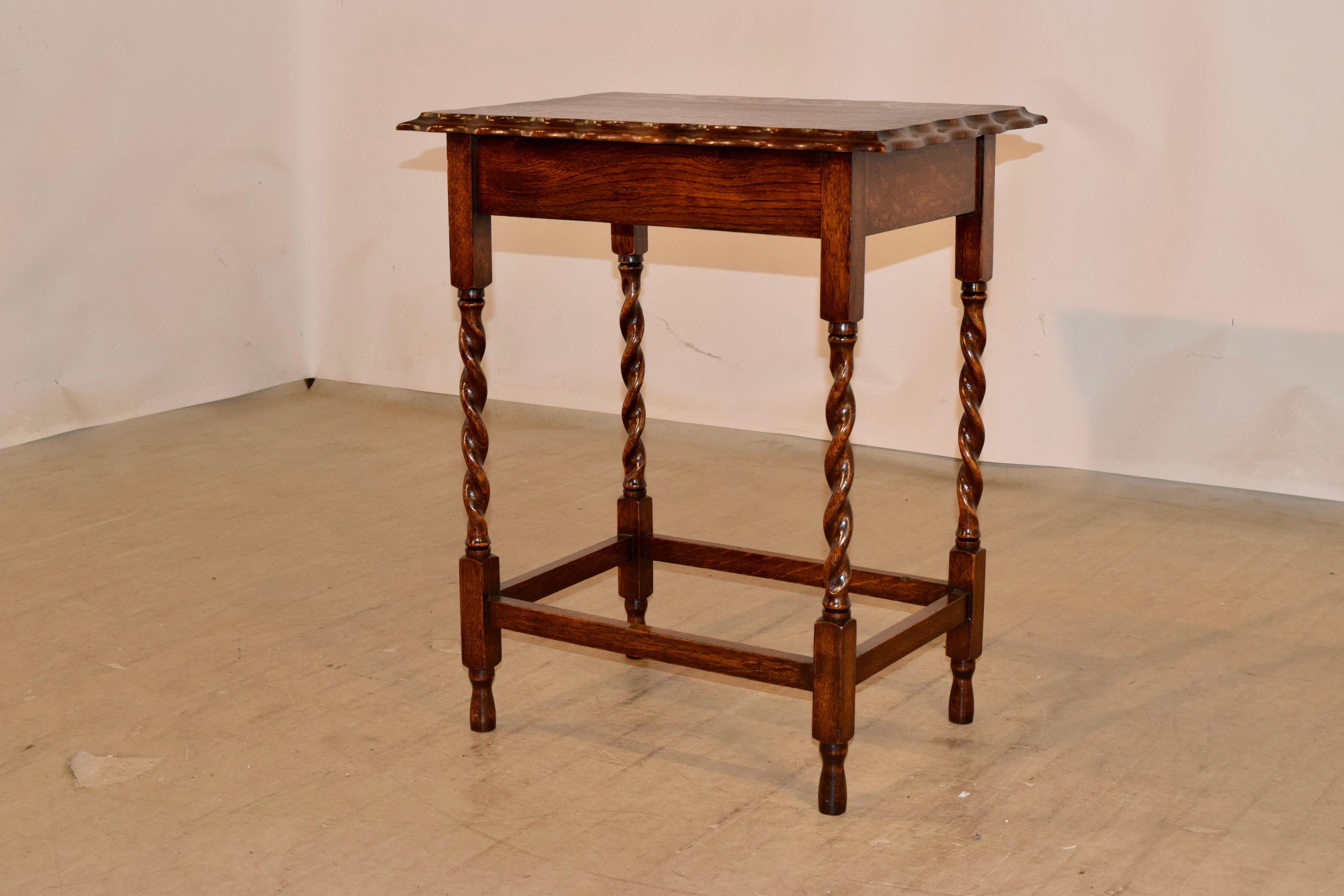 Turned English Oak Occasional Table, c.1900