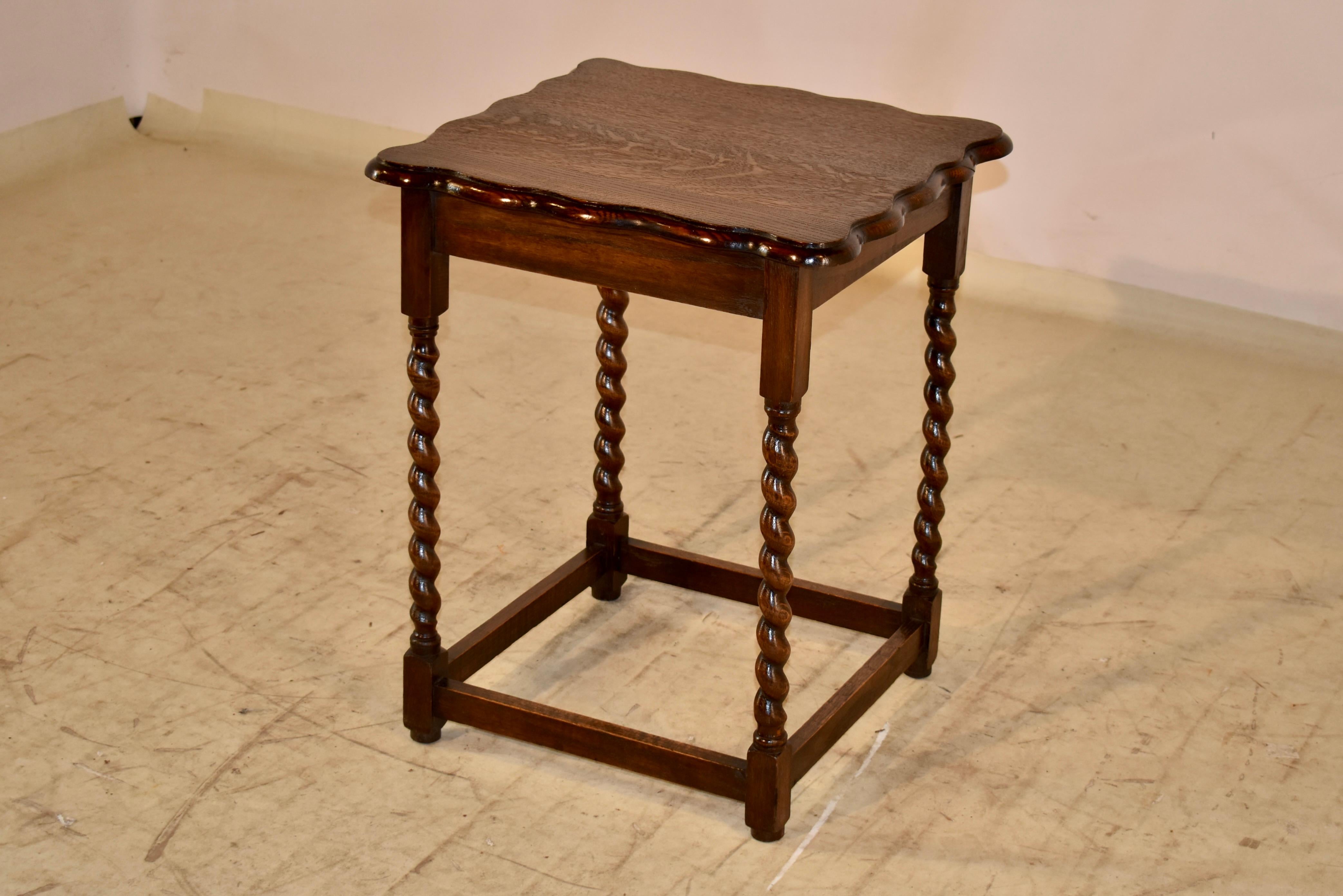 Turned English Oak Occasional Table, Circa 1900 For Sale