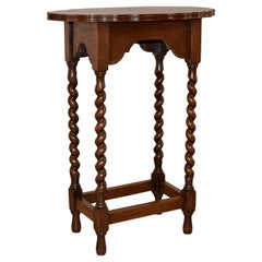 English Oak Oval Side Table, c. 1900