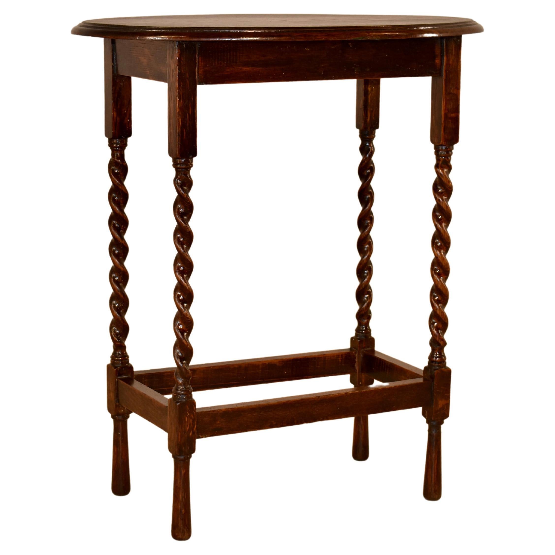English Oak Oval Side Table, circa 1900 For Sale