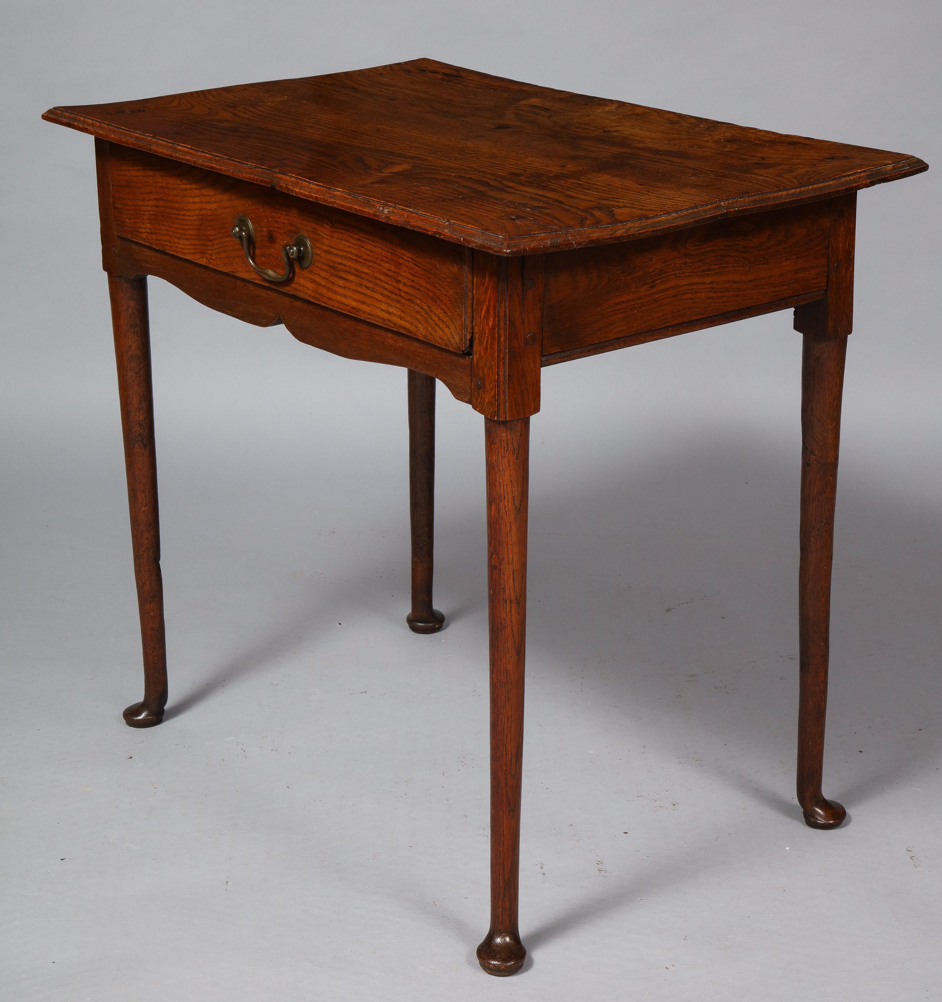 Mid-18th Century English Oak Pad Foot Table