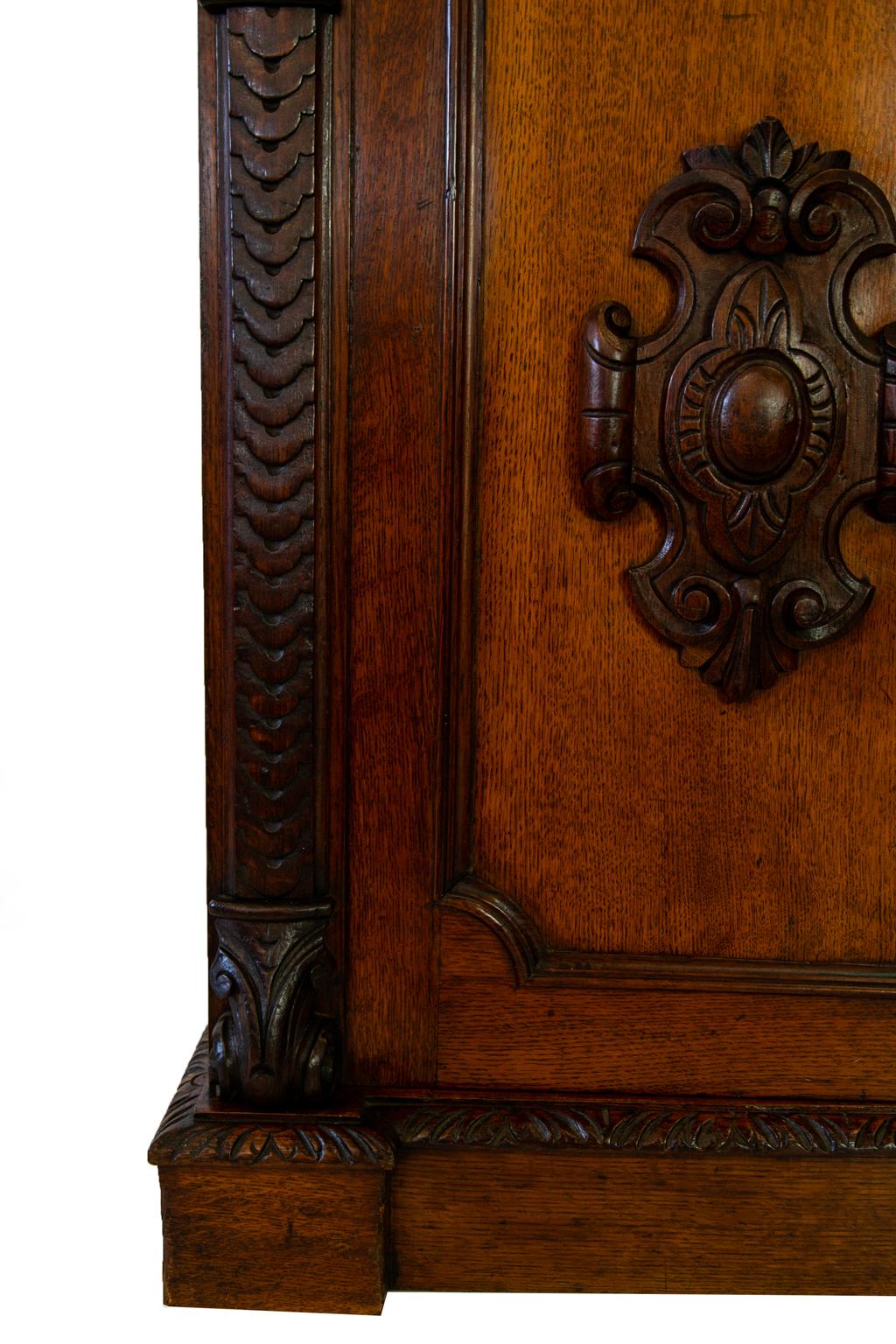 Mid-19th Century English Oak Pedestal Cabinet For Sale