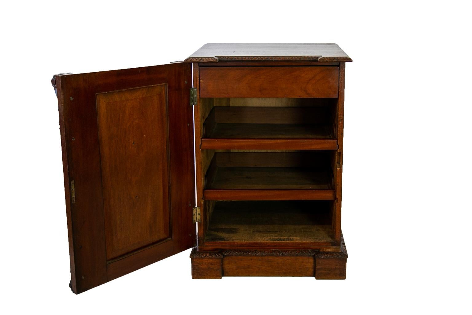 English Oak Pedestal Cabinet For Sale 1
