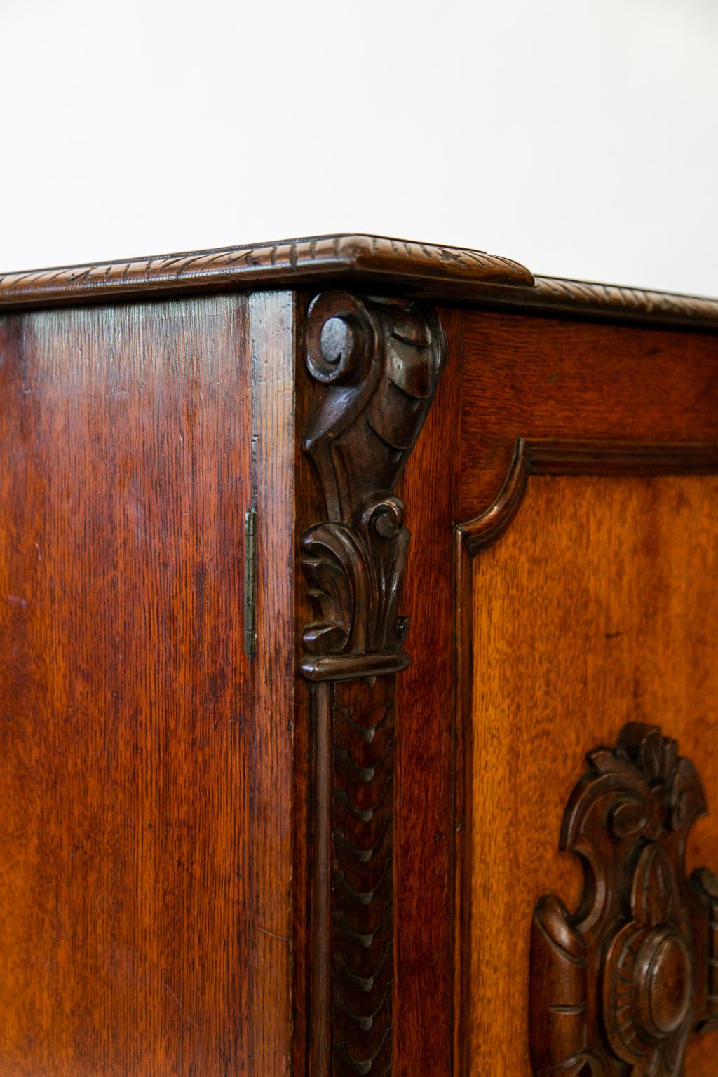 English Oak Pedestal Cabinet For Sale 4