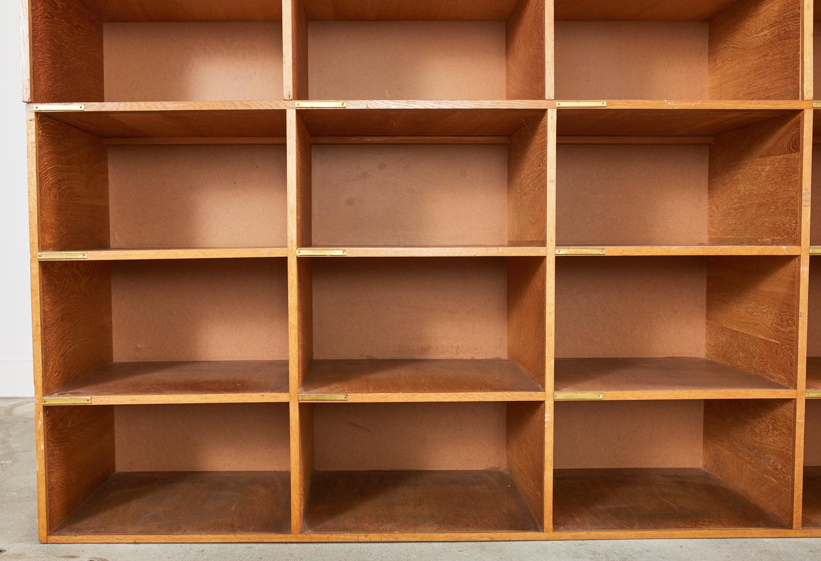 Hand-Crafted English Oak Pigeon Hole Haberdashery Cabinet Shelves or Bookcase For Sale