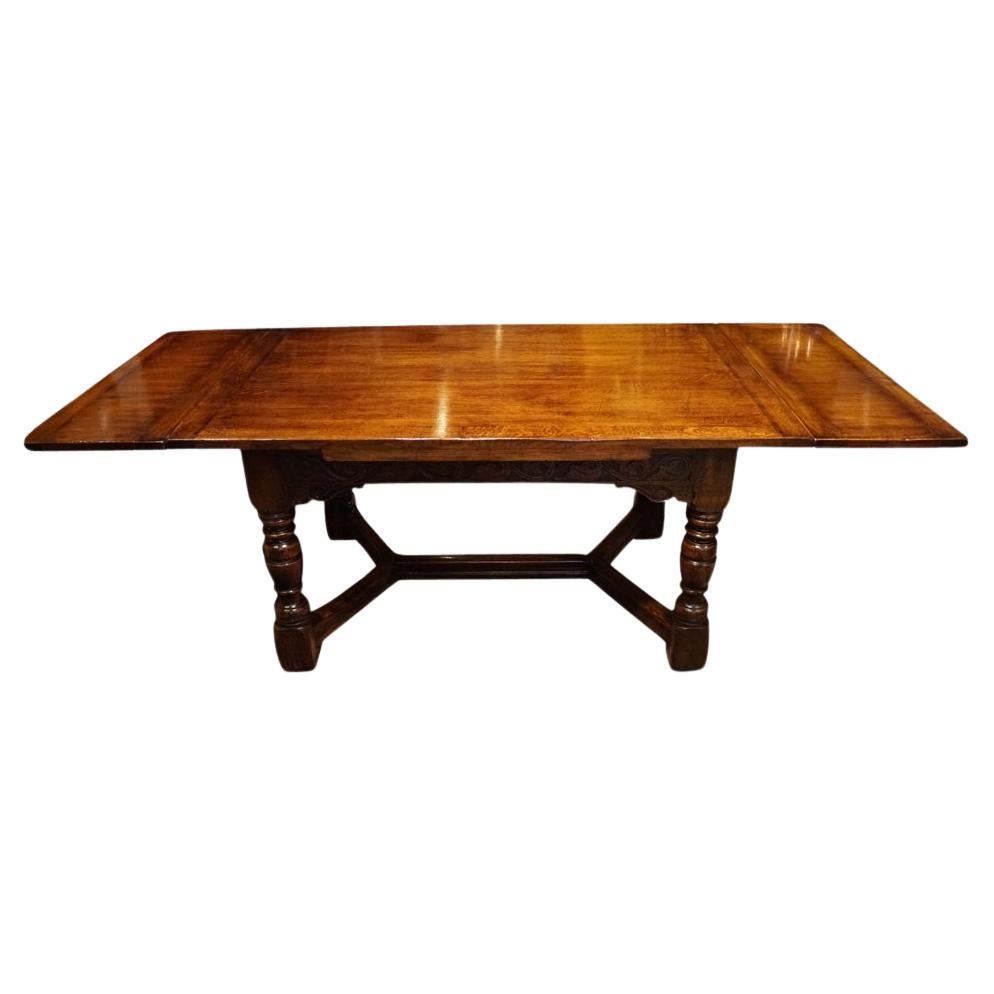 English oak refectory dining table