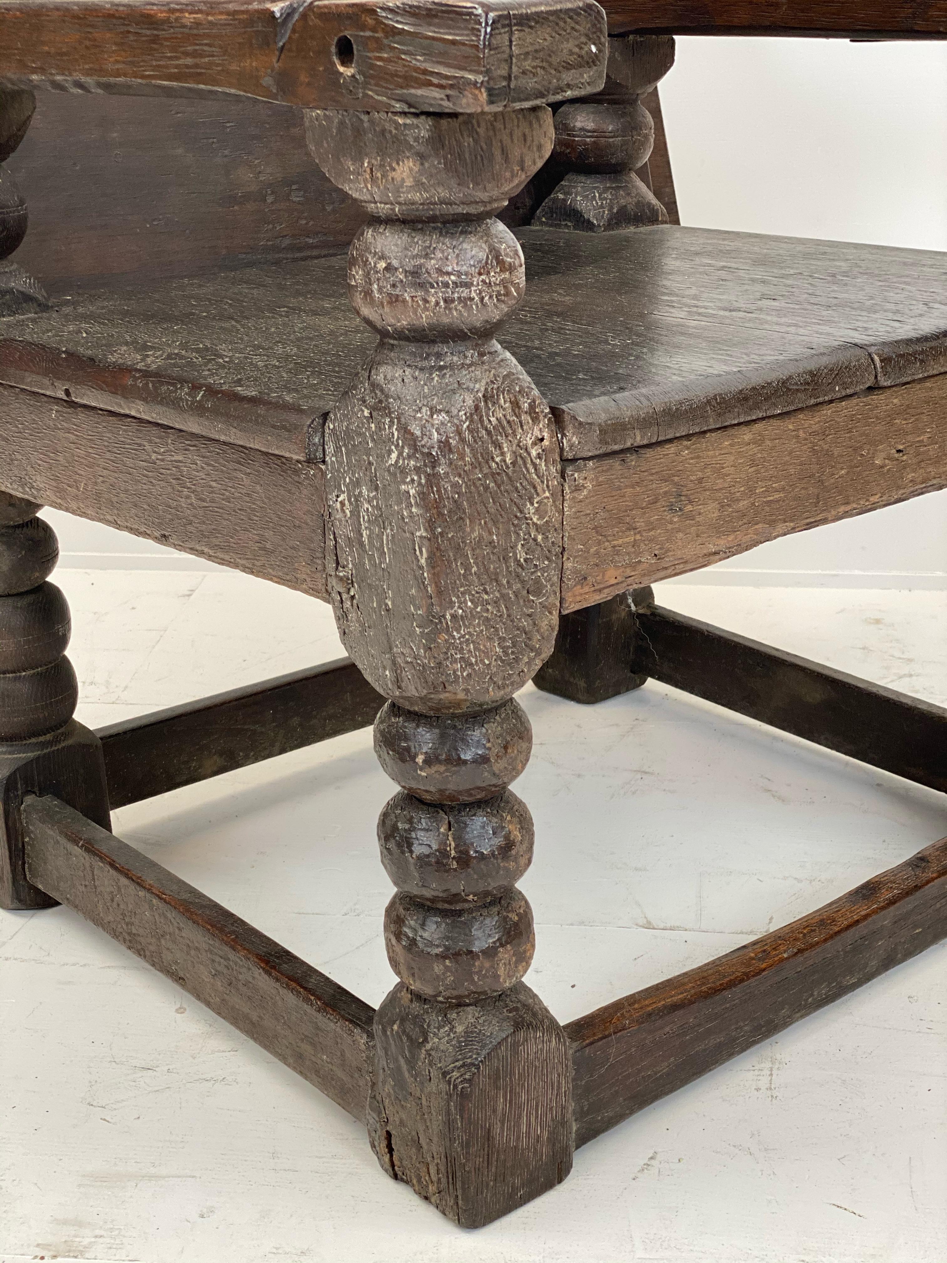 Antique Brutalist English Oak Refectory Table, 18 th Century For Sale 6