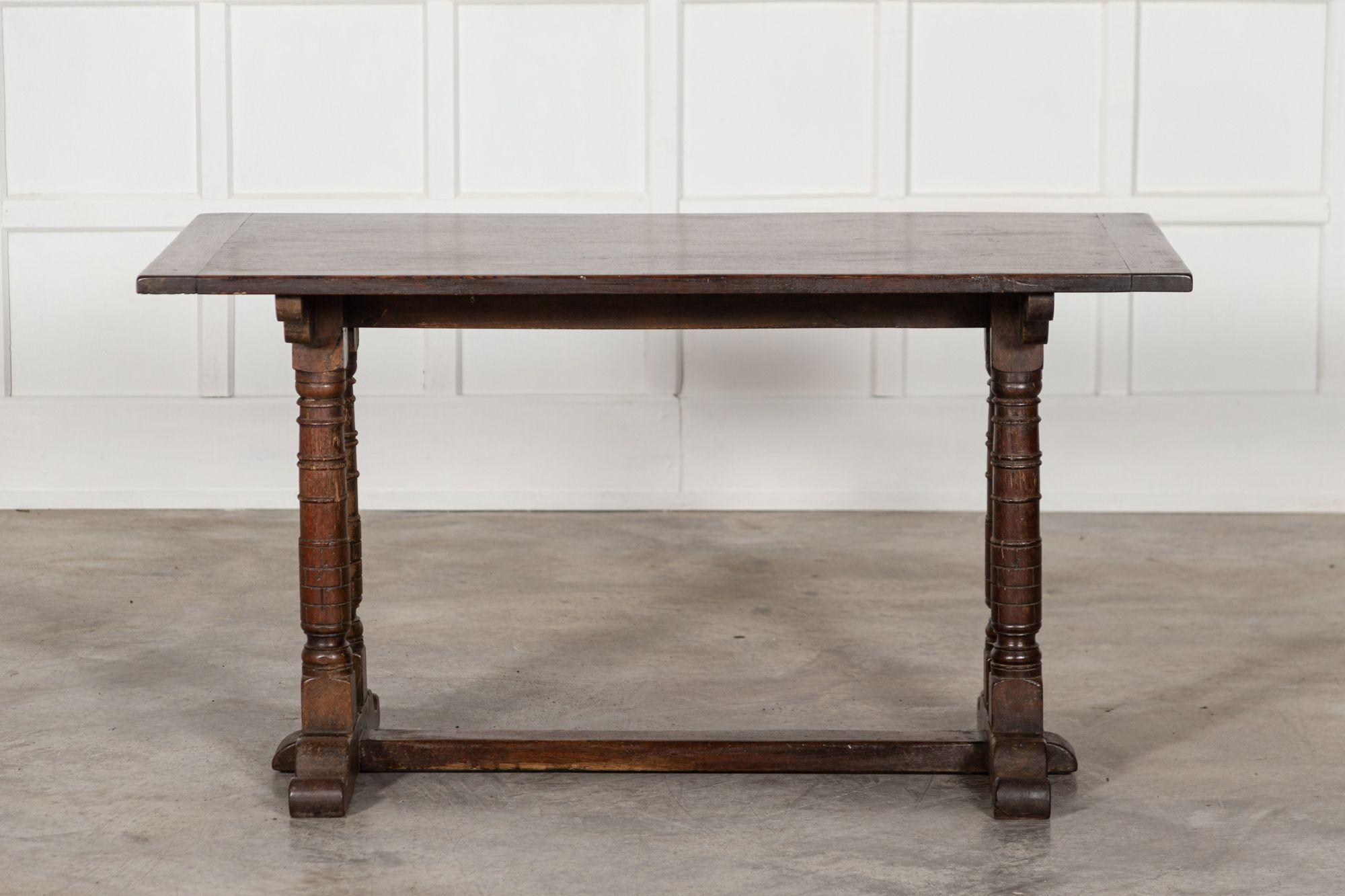 circa 1940
English oak refectory table
sku 1400
Measures:W 138 x D 69 x H 75 cm