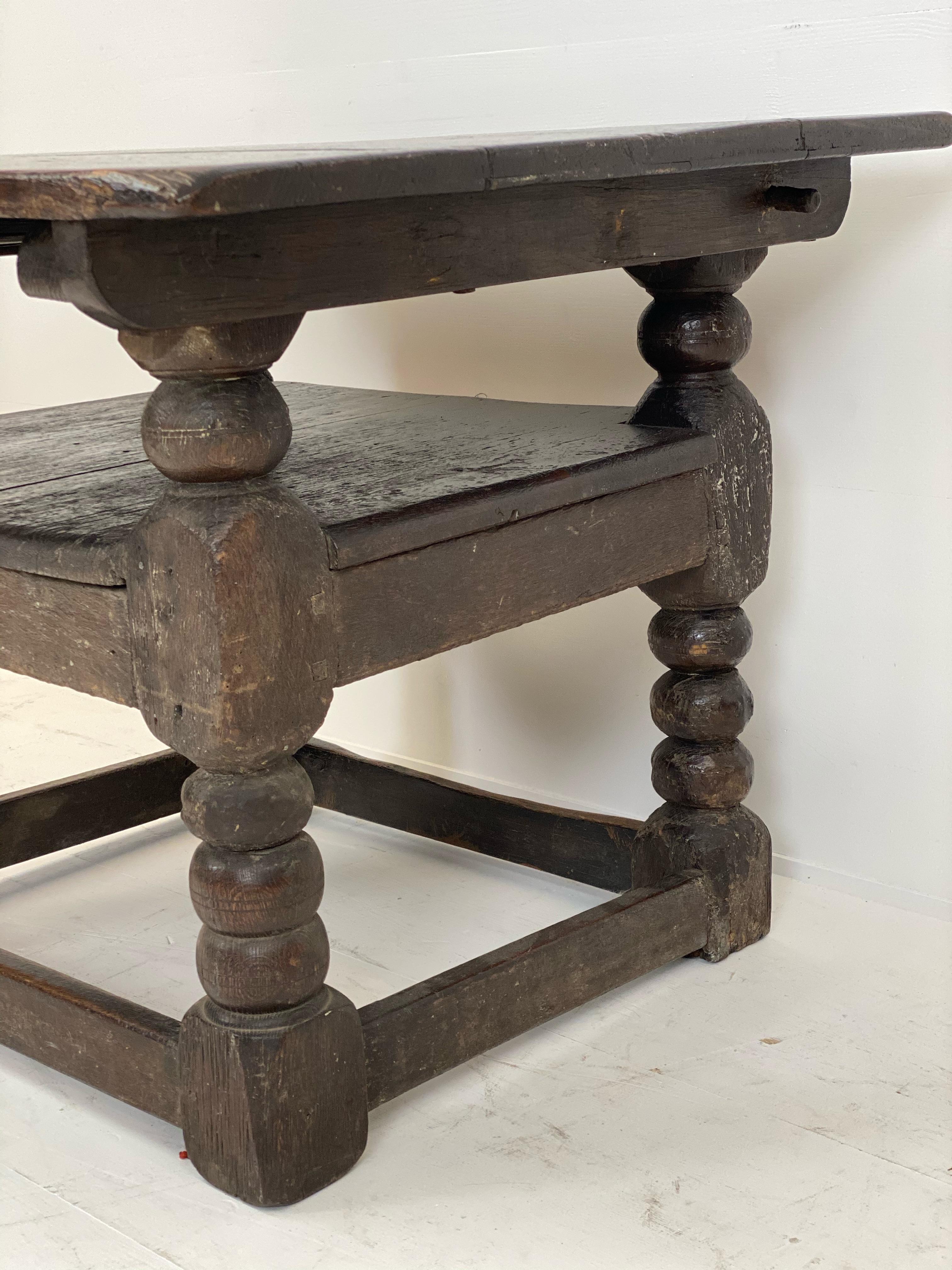 Antique Brutalist English Oak Refectory Table, 18 th Century For Sale 1
