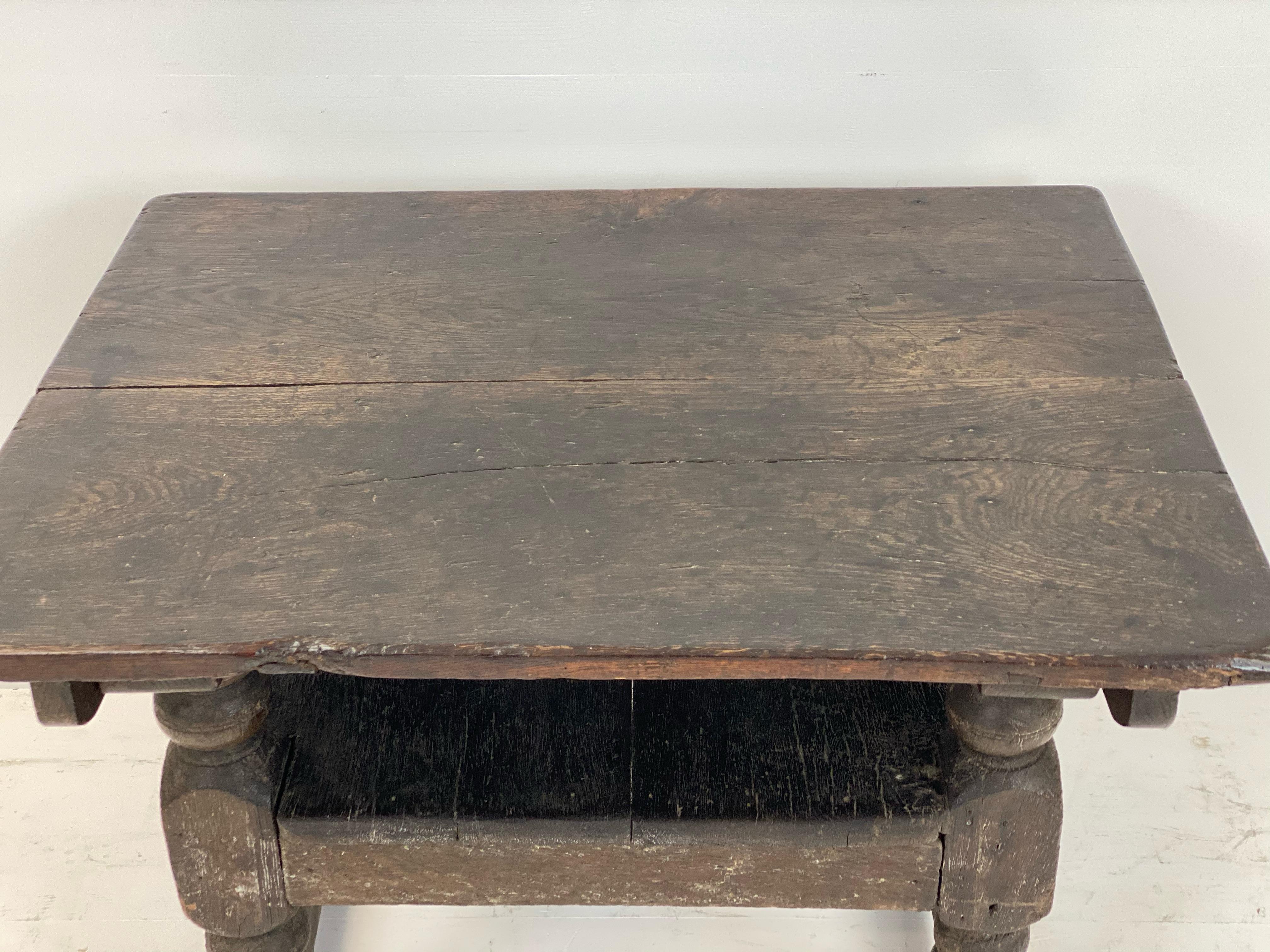 Antique Brutalist English Oak Refectory Table, 18 th Century For Sale 2