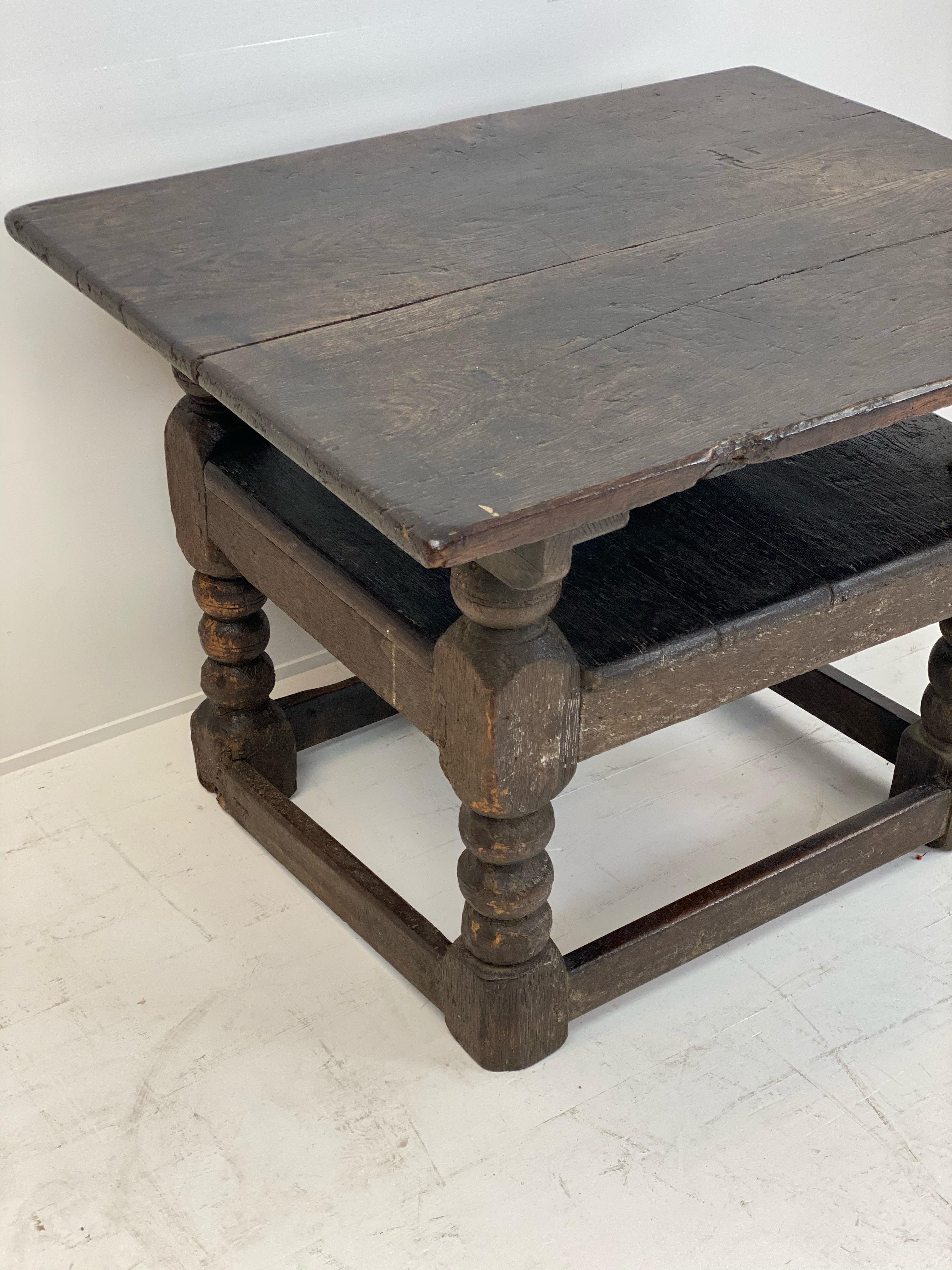Antique Brutalist English Oak Refectory Table, 18 th Century For Sale 3