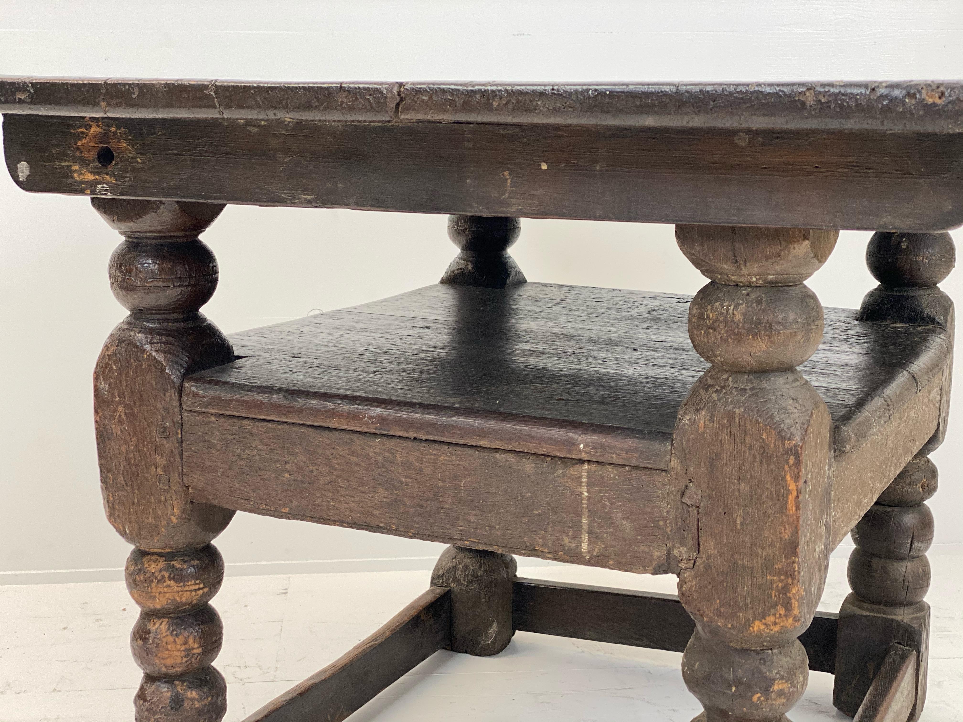 Antique Brutalist English Oak Refectory Table, 18 th Century For Sale 4