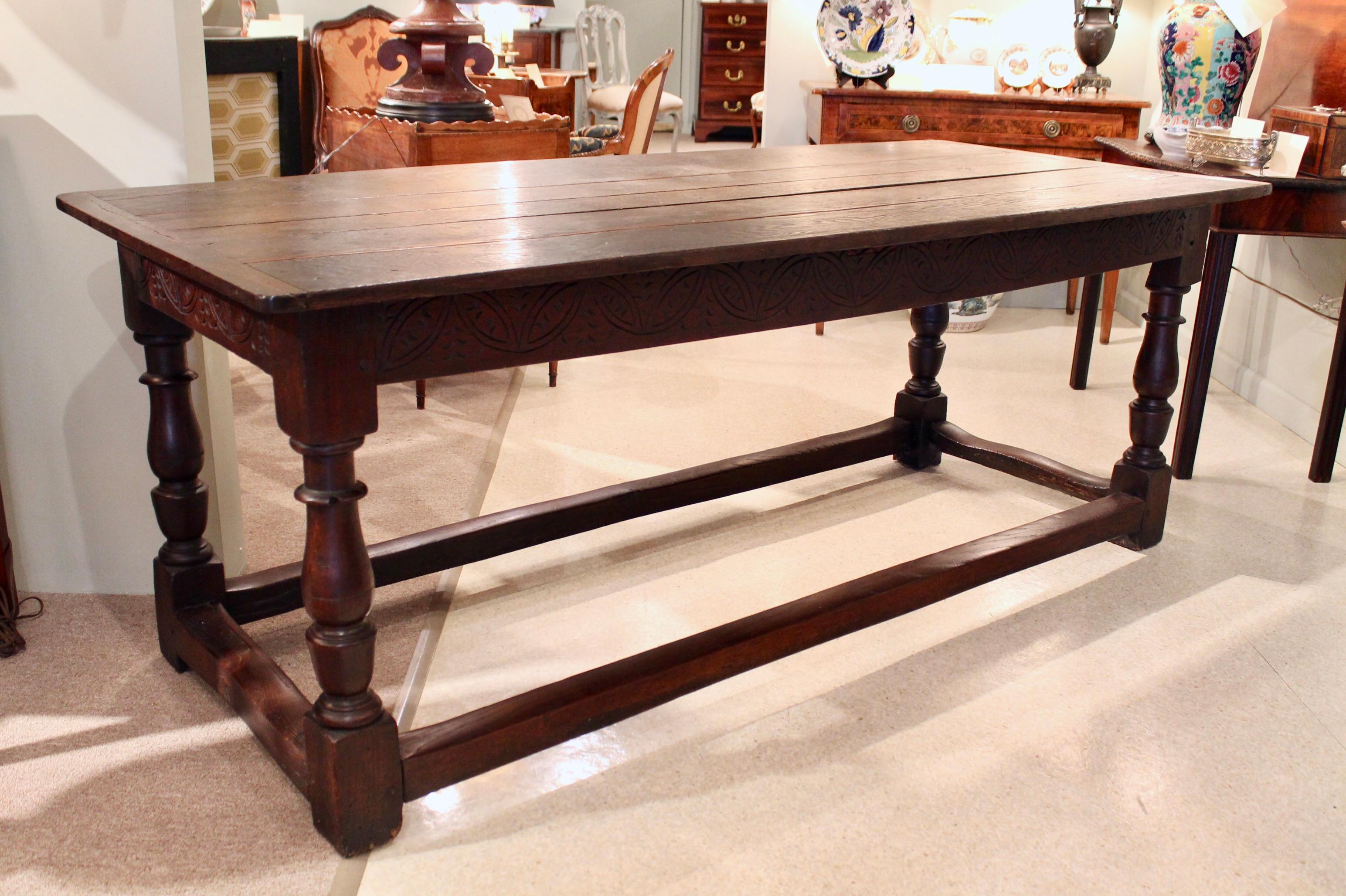 English Oak Refectory Table, Late 17th Century For Sale 3