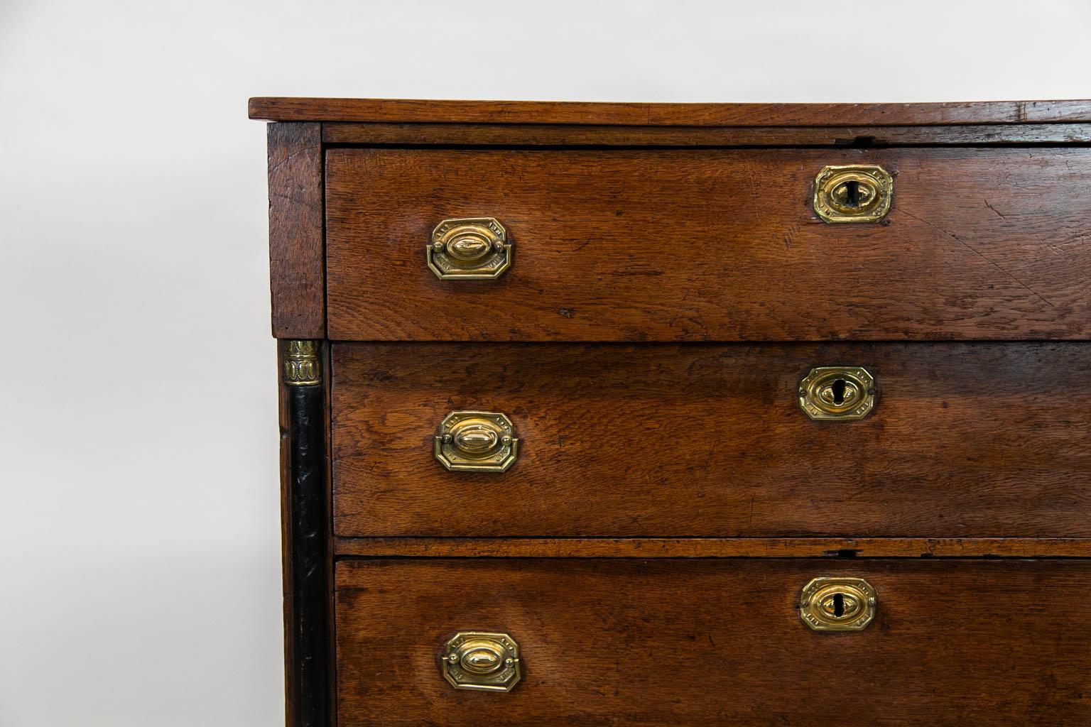 Early 19th Century English Oak Regency Style Chest For Sale
