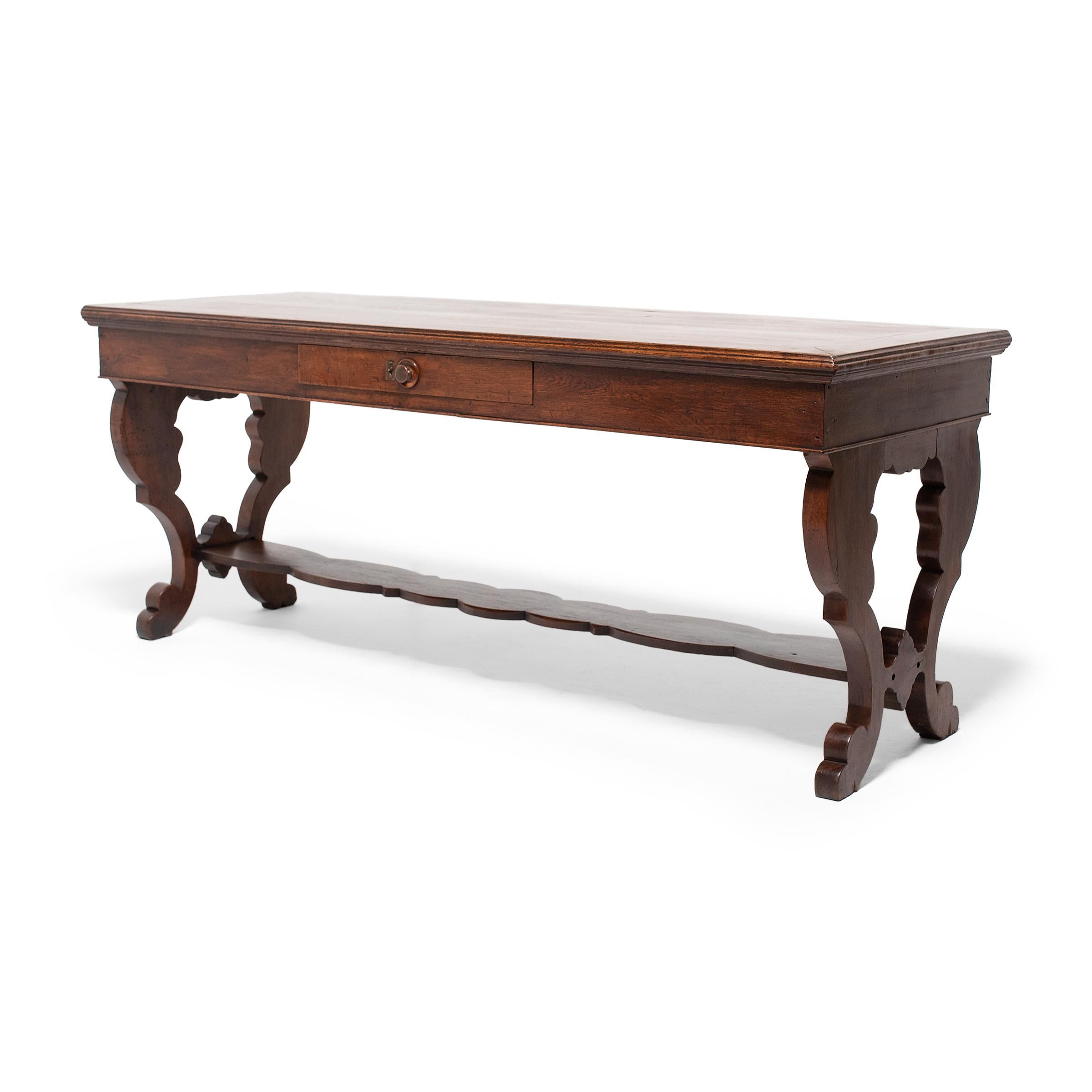 English Oak Regency-Style Writing Table, c. 1850 In Good Condition In Chicago, IL