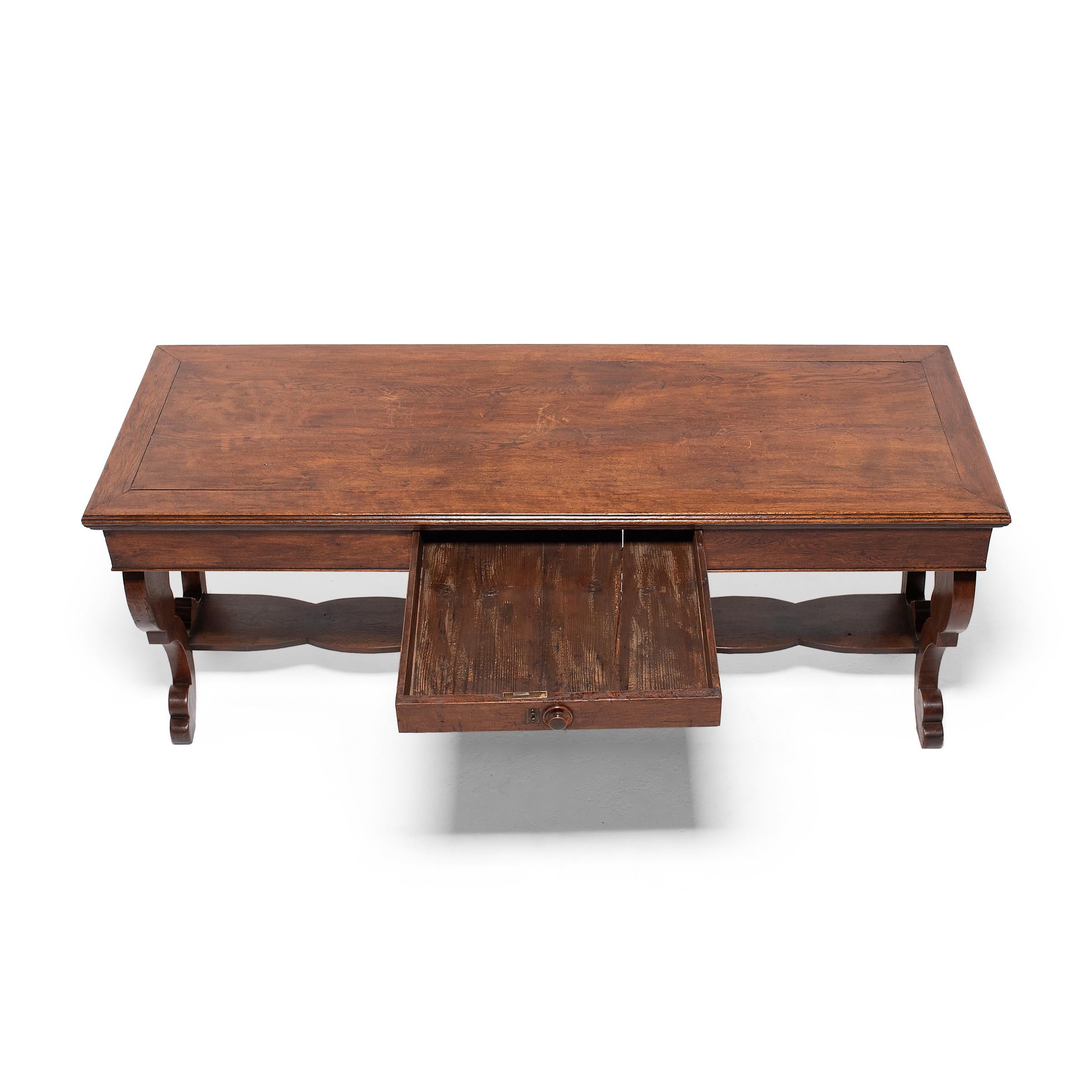 English Oak Regency-Style Writing Table, c. 1850 2