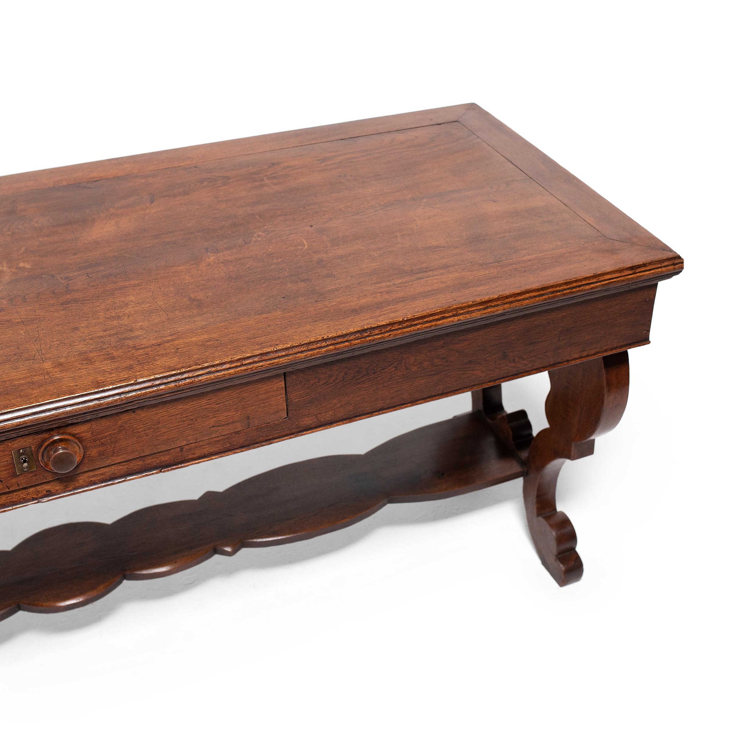 English Oak Regency-Style Writing Table, c. 1850 3
