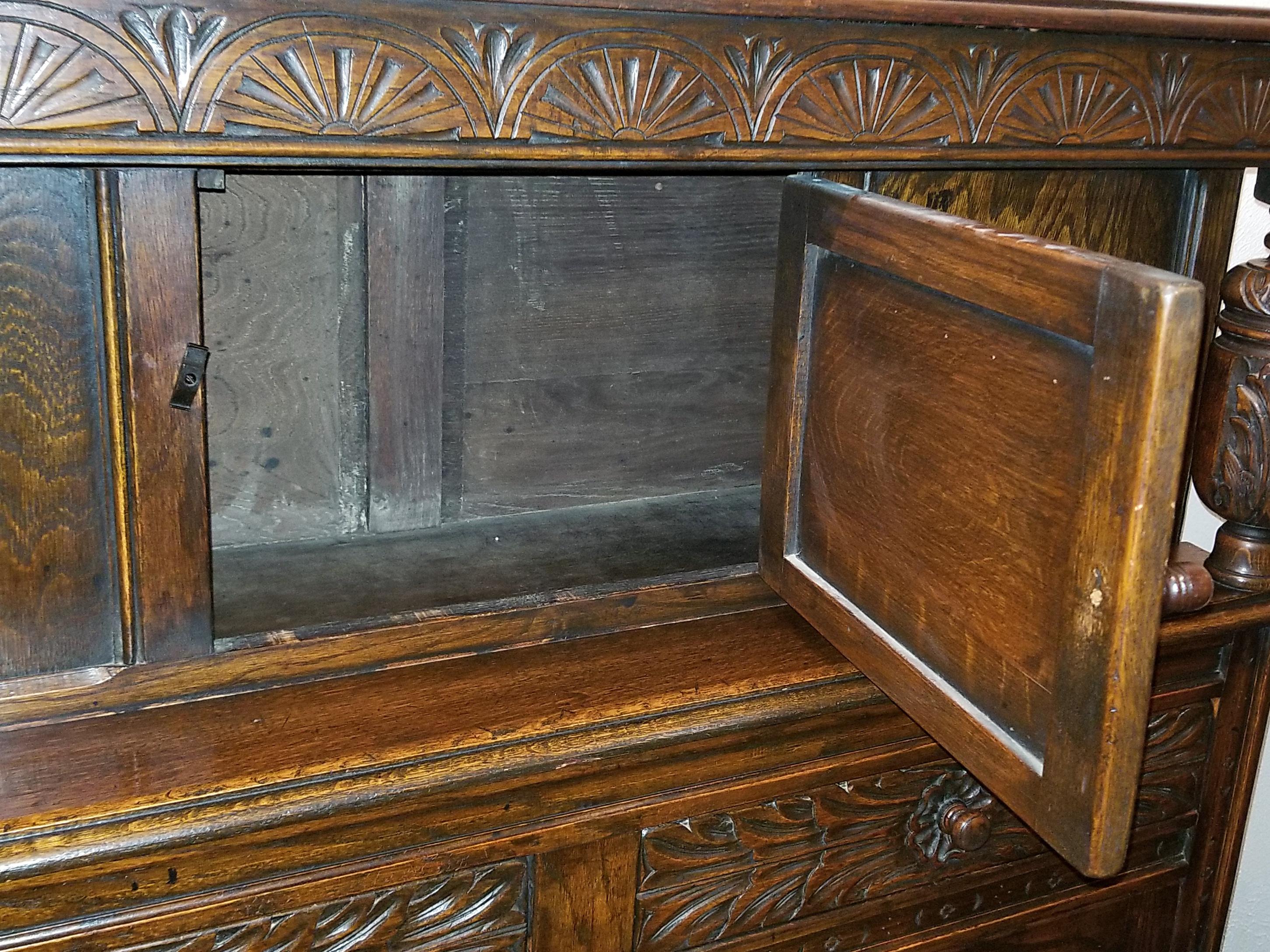 English Oak Renaissance Revival Cabinet 5