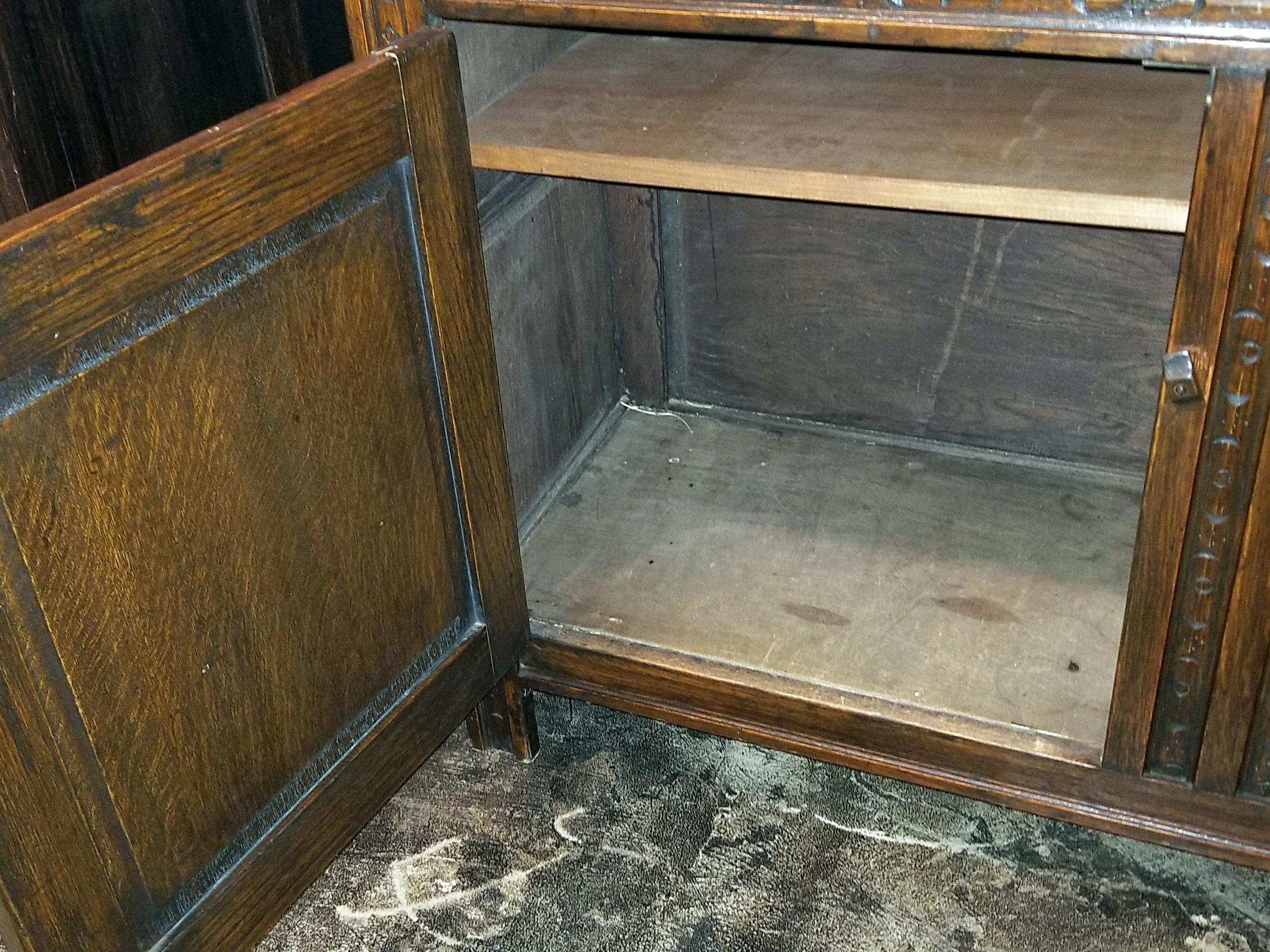 English Oak Renaissance Revival Cabinet 7