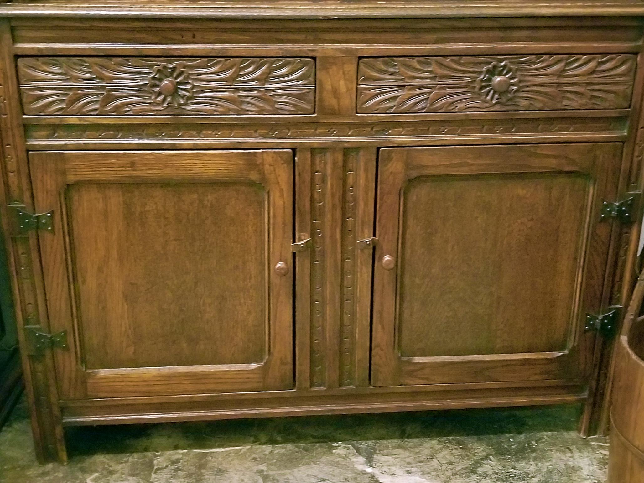 English Oak Renaissance Revival Cabinet 1