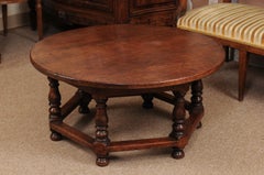English Oak Round Coffee Turned Leg Coffee Table