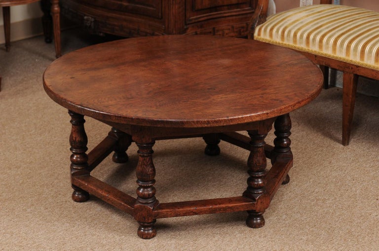 English Oak Round Coffee Turned Leg Table At 1stdibs - Turned Oak Coffee Table Legs English Oak Round Coffee Turned Leg Table At 1stdibs - Turned Oak Coffee Table Legs