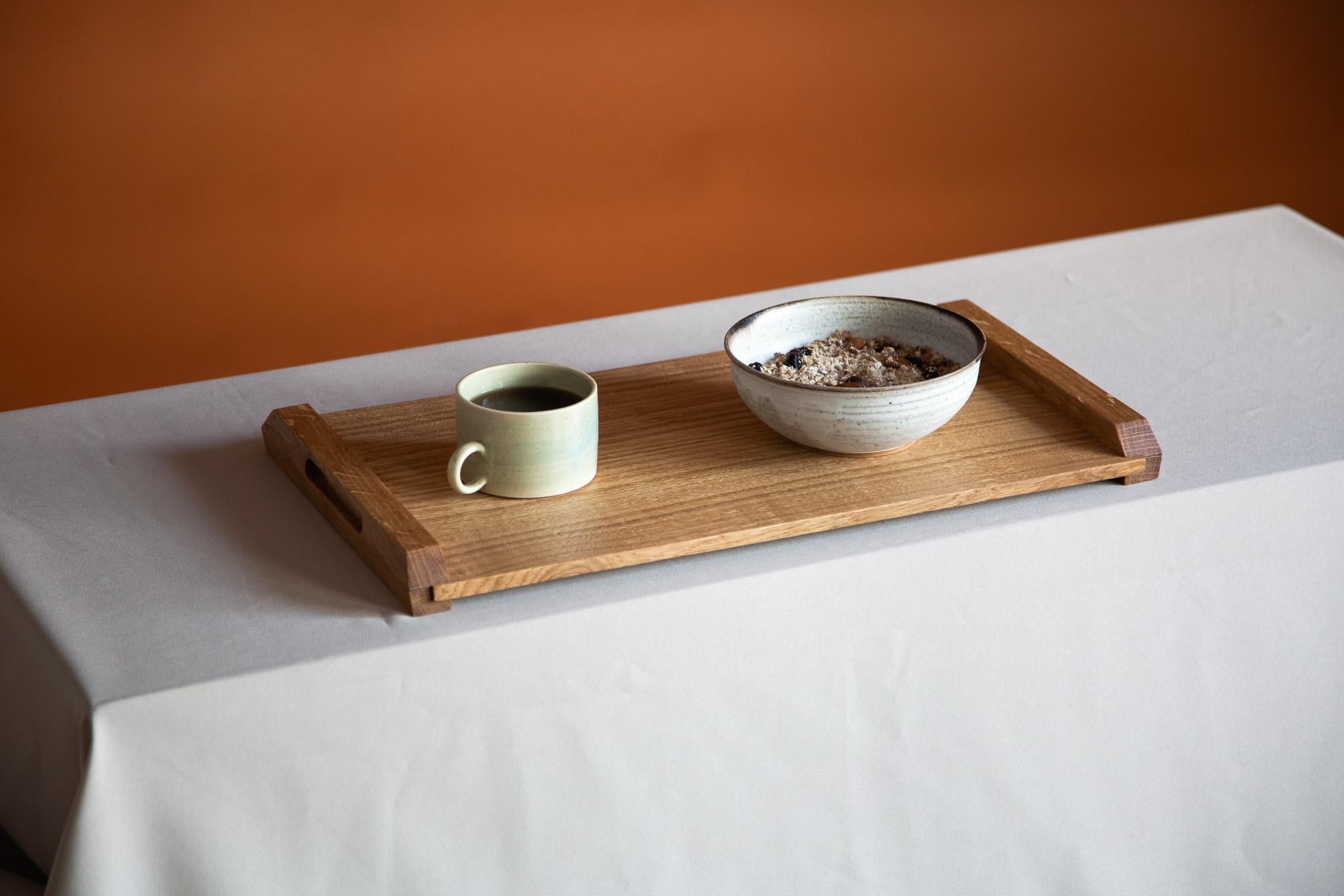 Contemporary English Oak Serving Tray For Sale