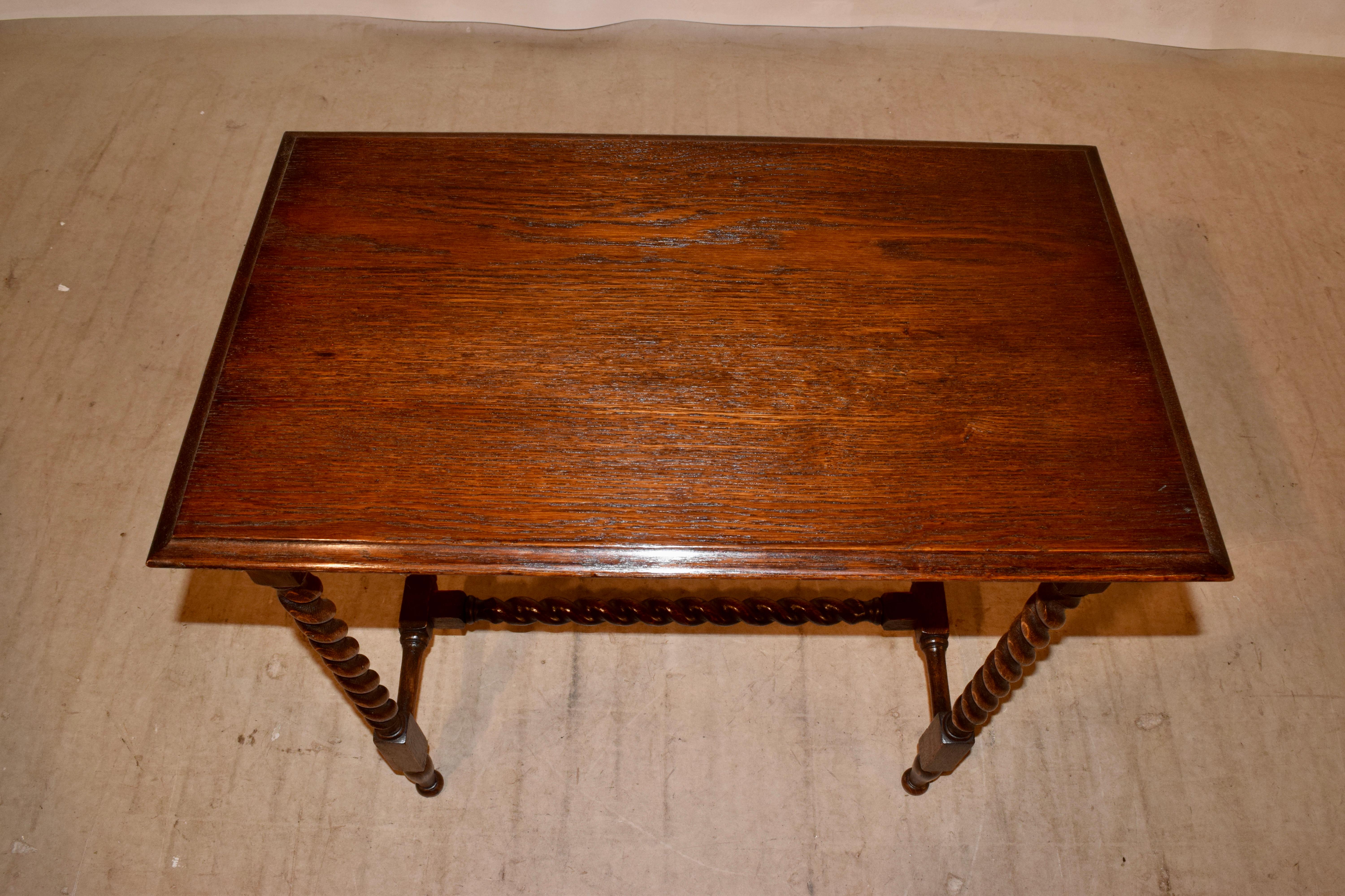 English Oak Side Table, c. 1900 1