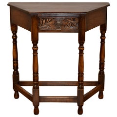 Antique English Oak Side Table, c. 1900